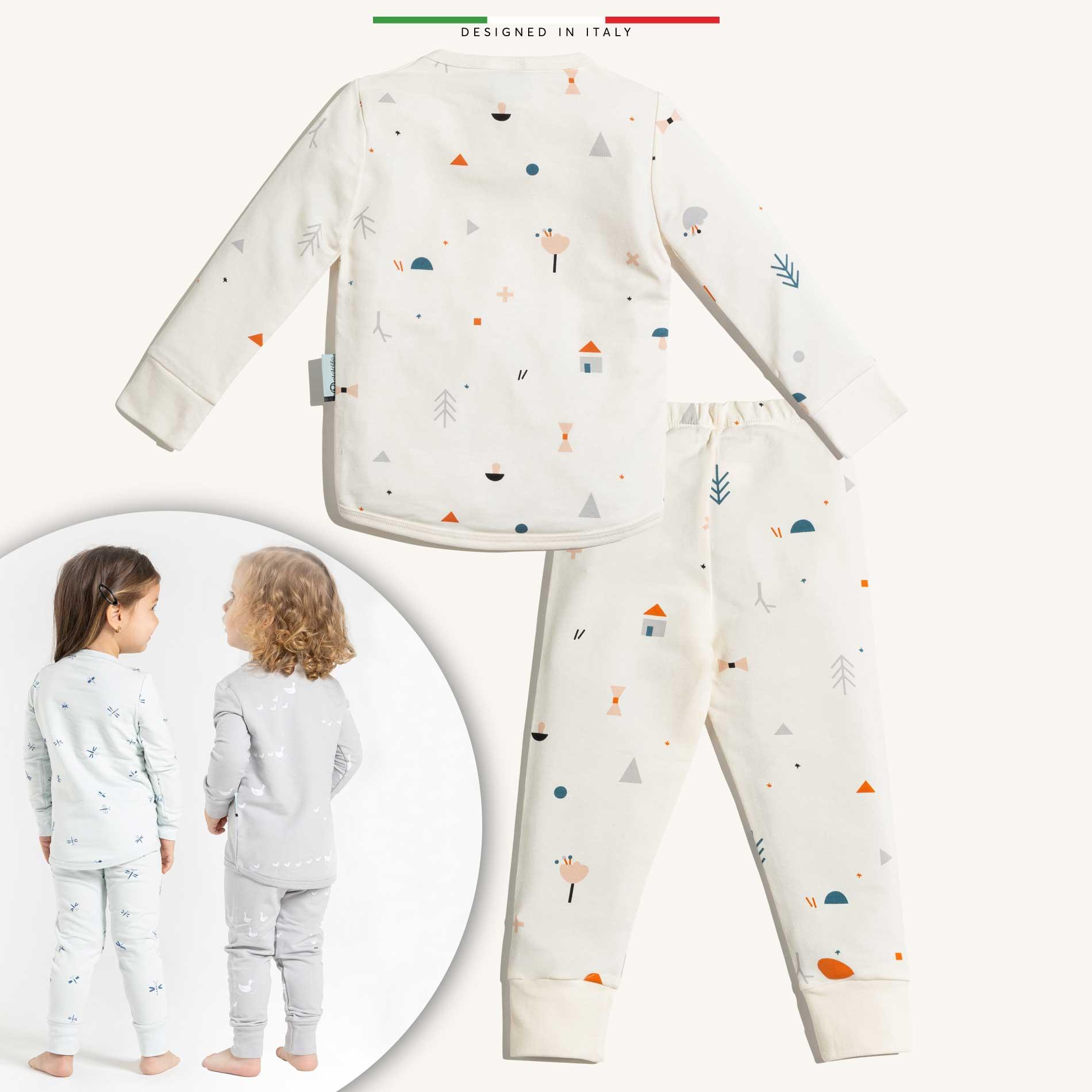 EleleLife Bebek Çocuk Pijama Takımı 1 Tog Krem Mono