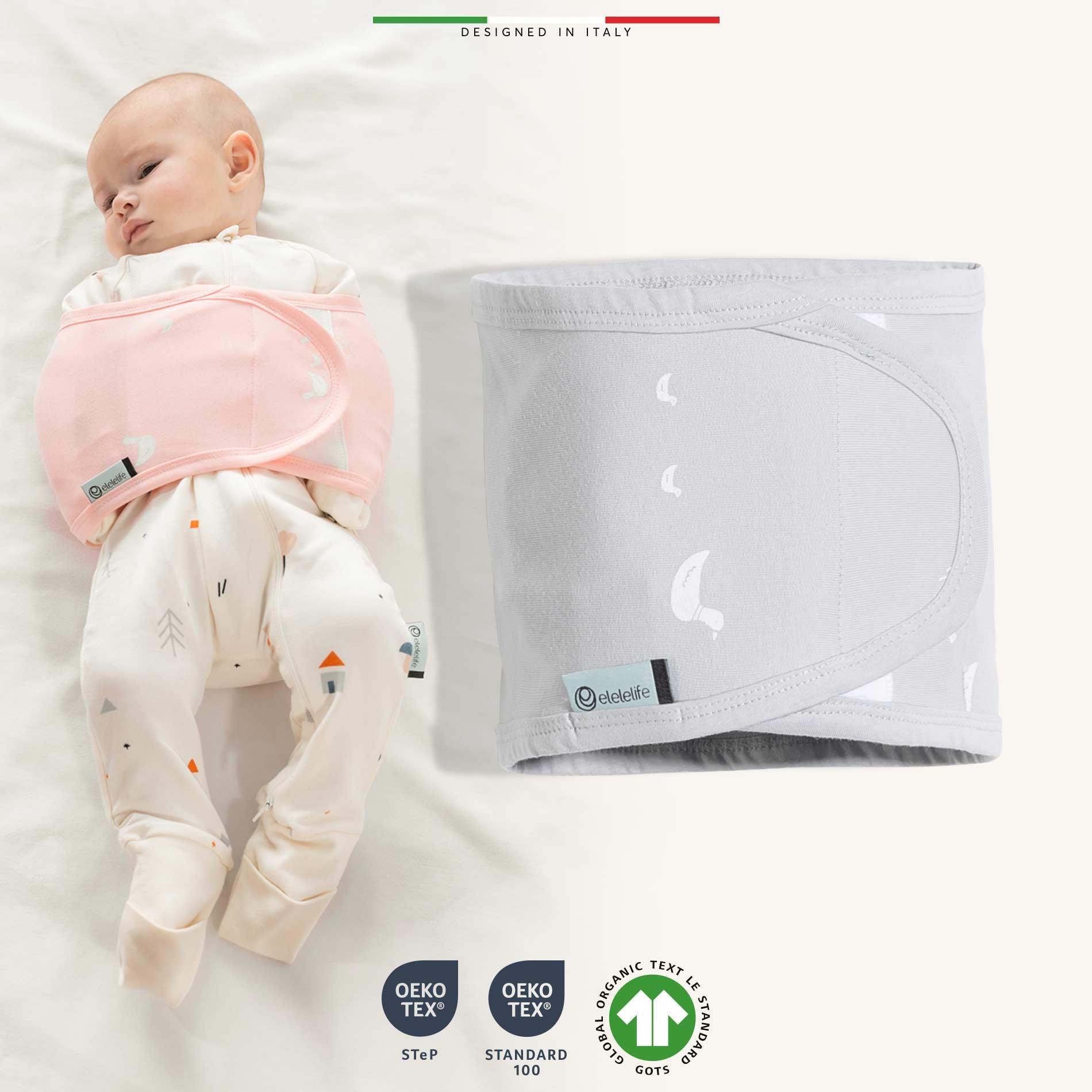 EleleLife Bebek Kundak Kemer Yenidoğan Gri Pato