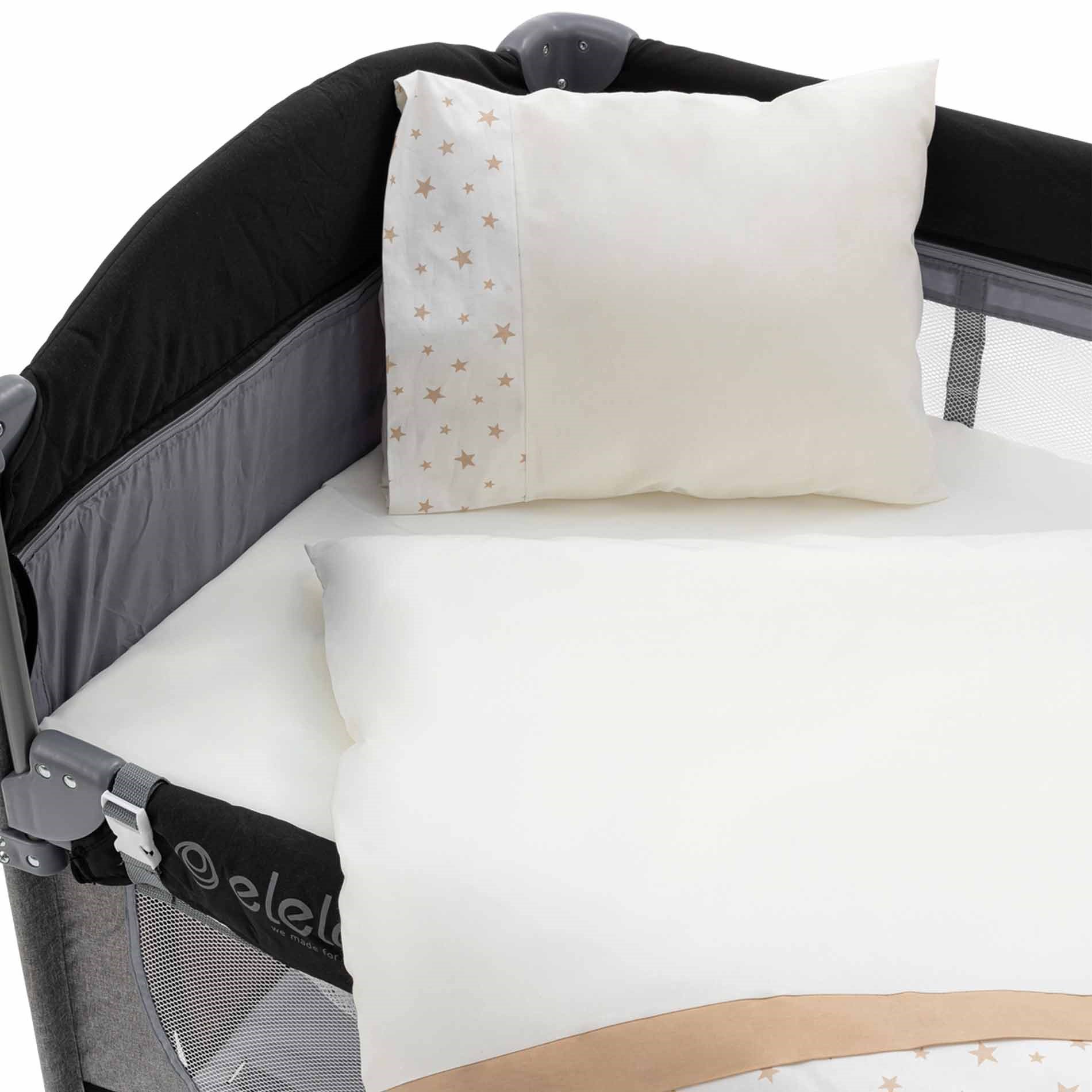 EleleLife Bonita 6 Parça Park Yatak Bebek Uyku Seti Krem