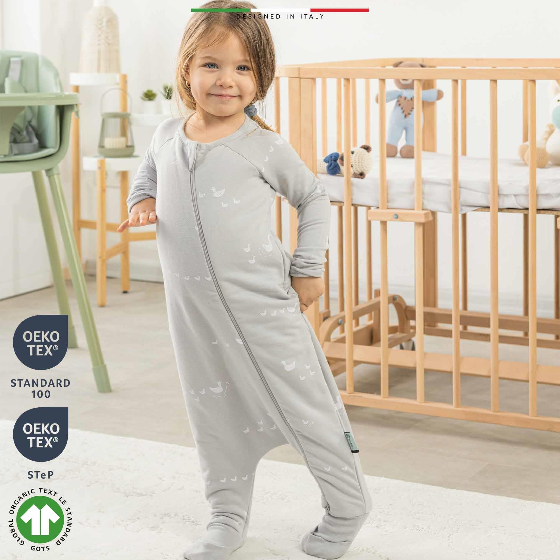 EleleLife Dolgulu Çoçuk/Bebek Uyku Tulumu 2.7 Tog Gri Pato