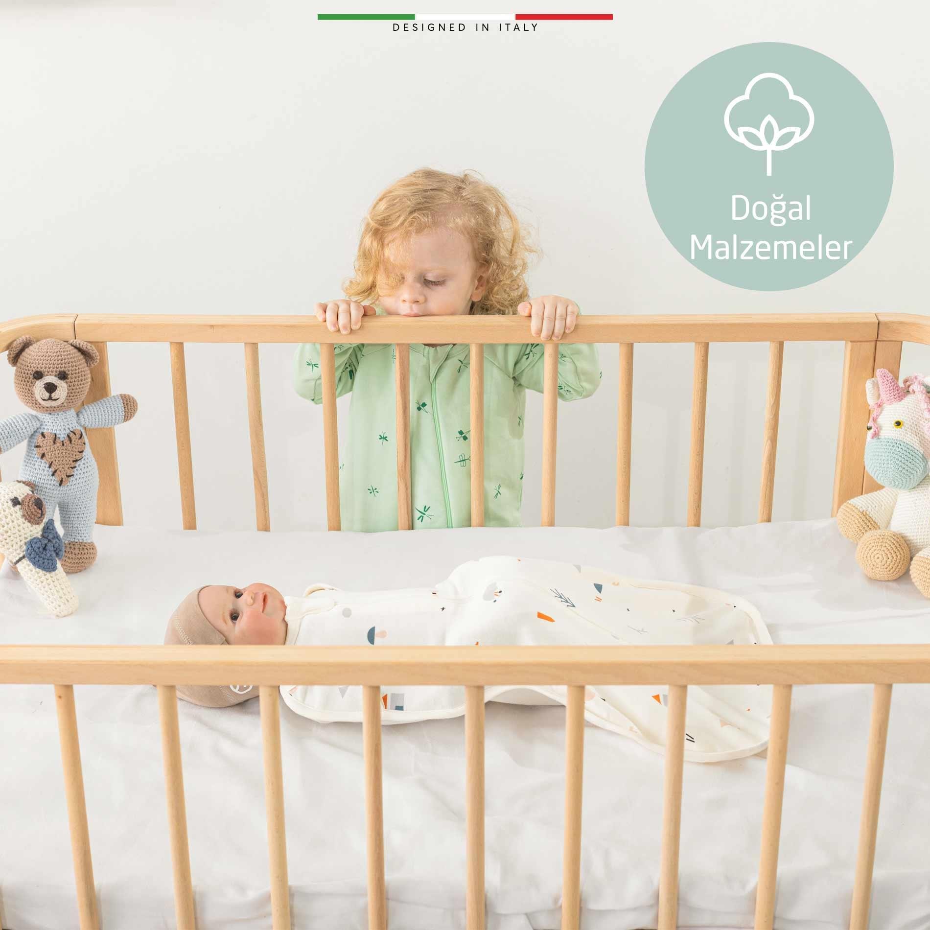 EleleLife Dolgulu Çoçuk/Bebek Uyku Tulumu 2.7 Tog Pudra Pato