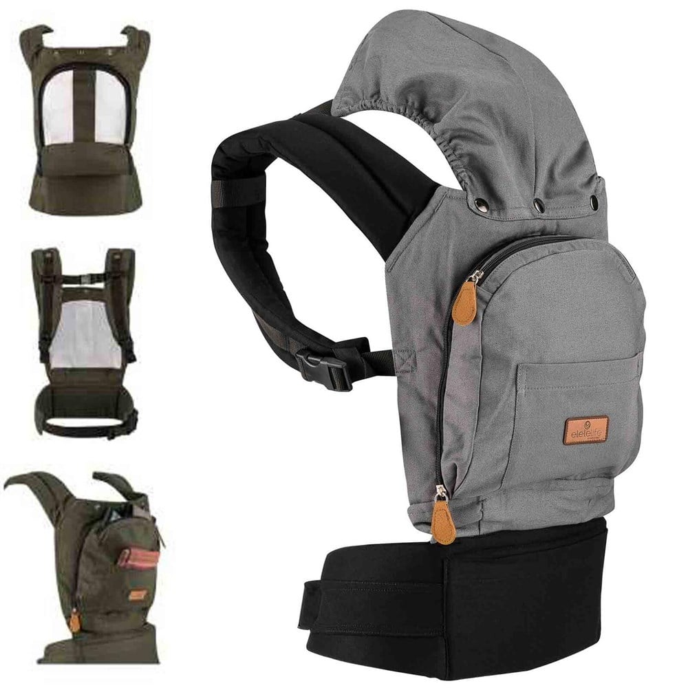 EleleLife ErgoAir Ergonomik Kanguru Siyah-Gri