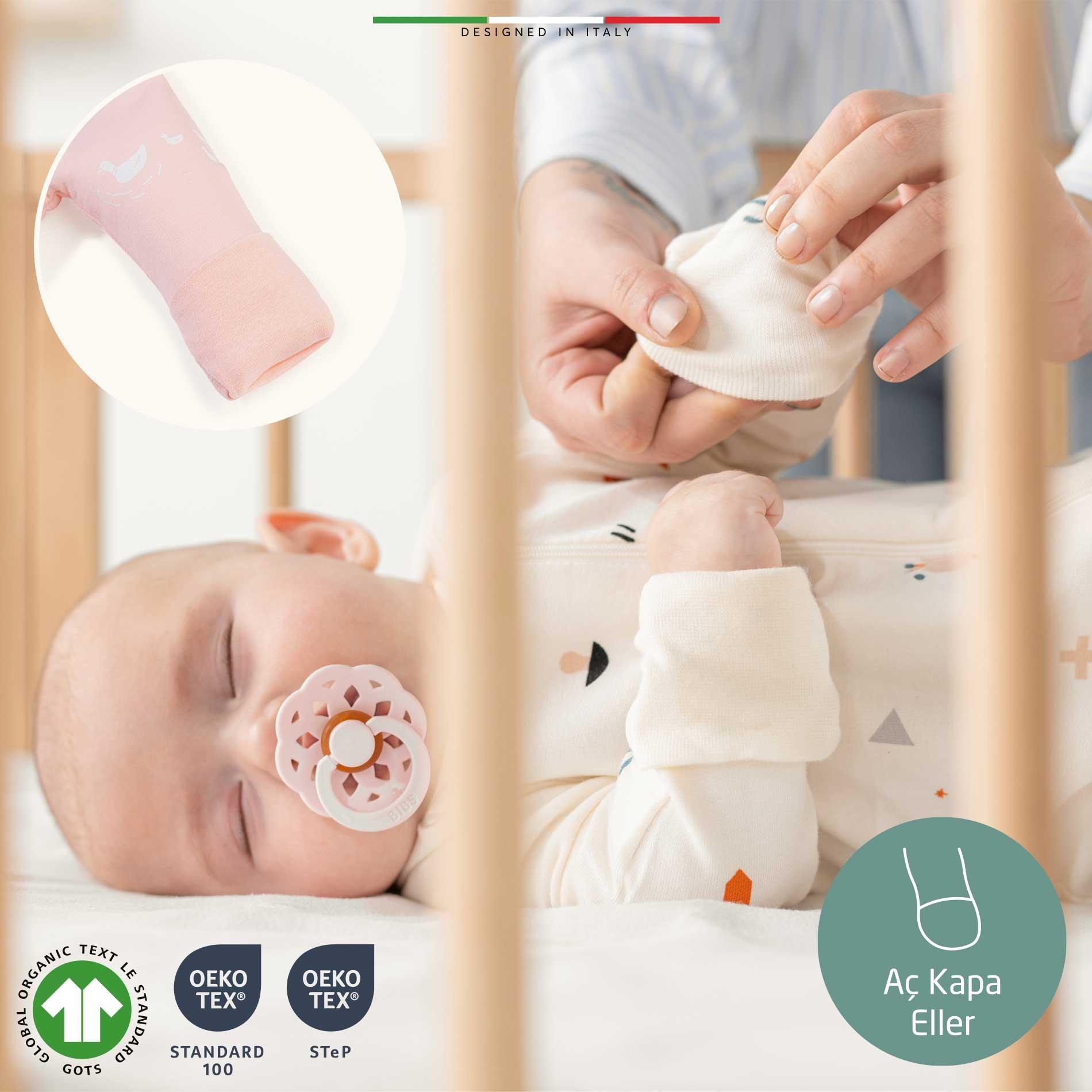 EleleLife Mevsimlik Çoçuk/Bebek Uyku Tulumu 1 Tog Pembe Sanno