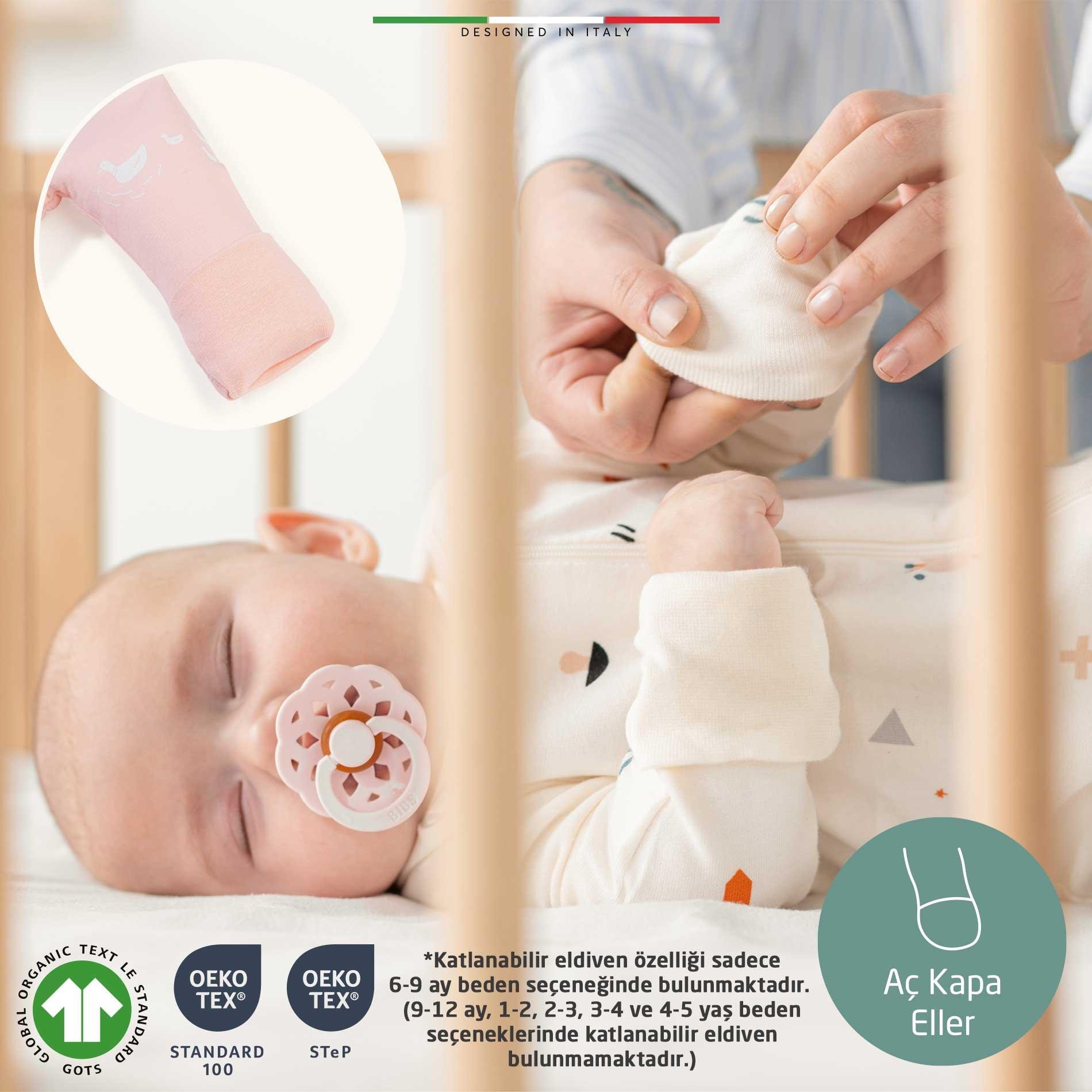 EleleLife Mevsimlik Çoçuk/Bebek Uyku Tulumu 1 Tog Ekru Riccio