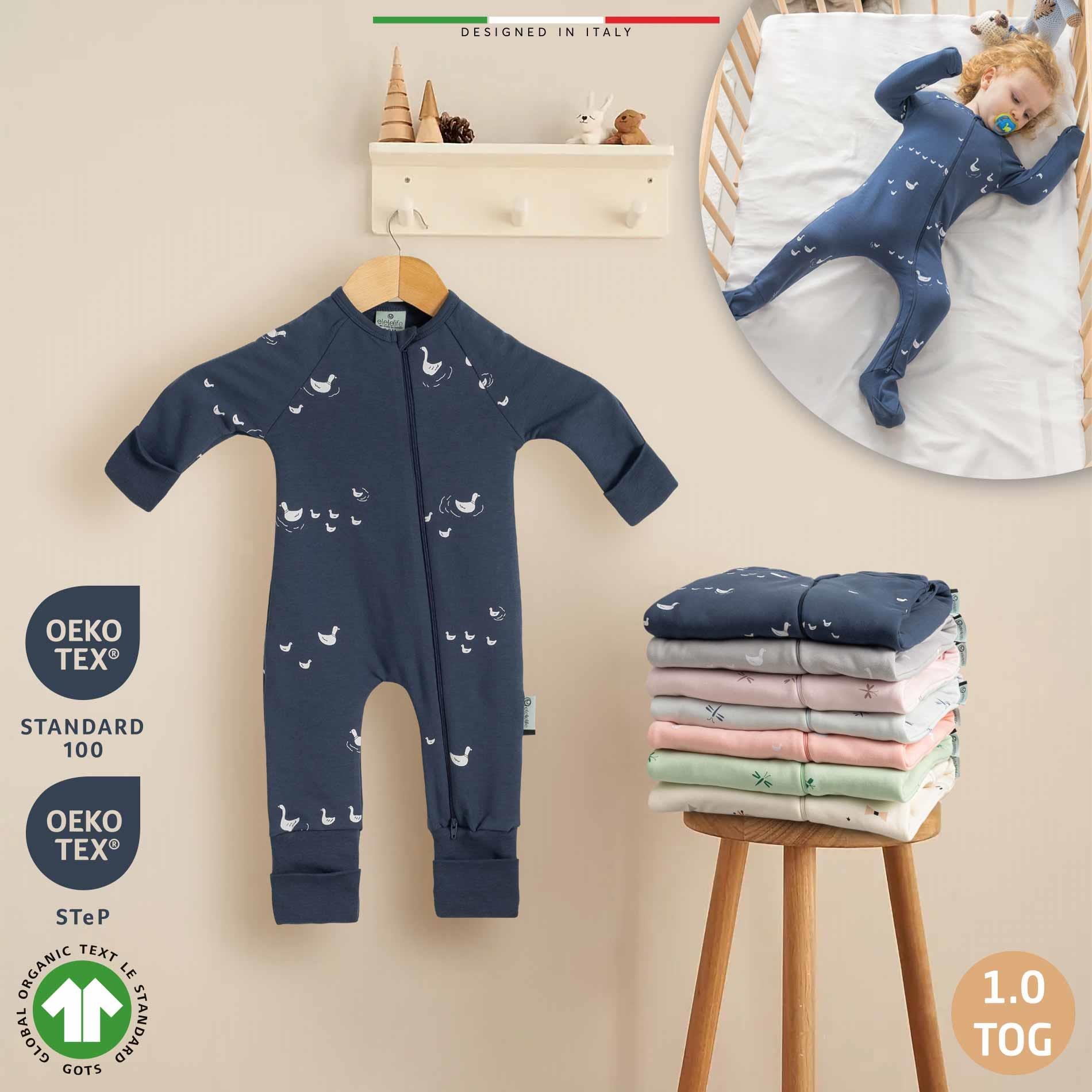 EleleLife Mevsimlik Çoçuk/Bebek Uyku Tulumu 1 Tog İndigo Pato