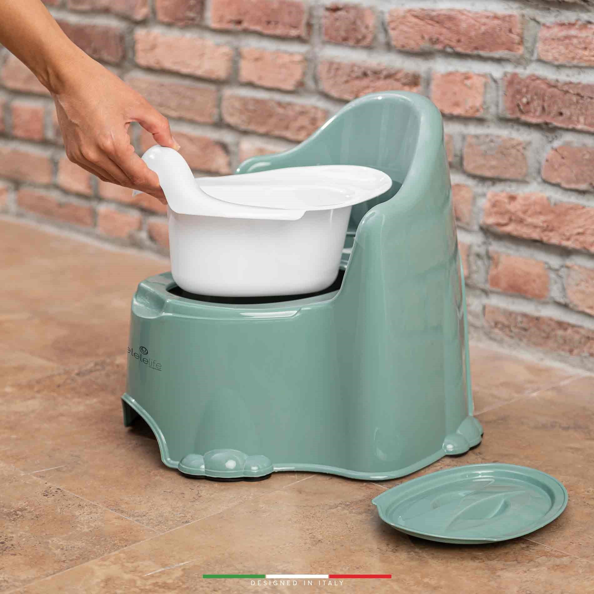 EleleLife Tuvalet Eğitimi için Taşınabilir Bebek Lazımlık Yeşil