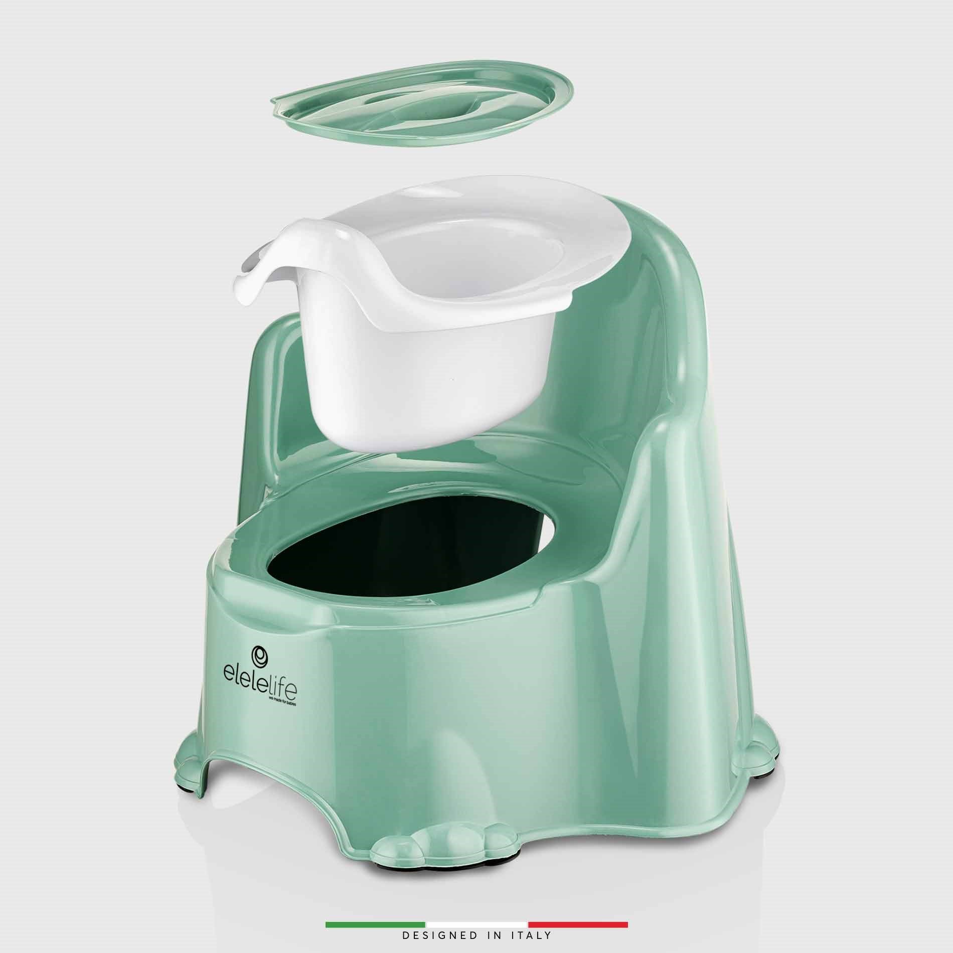 EleleLife Tuvalet Eğitimi için Taşınabilir Bebek Lazımlık Yeşil