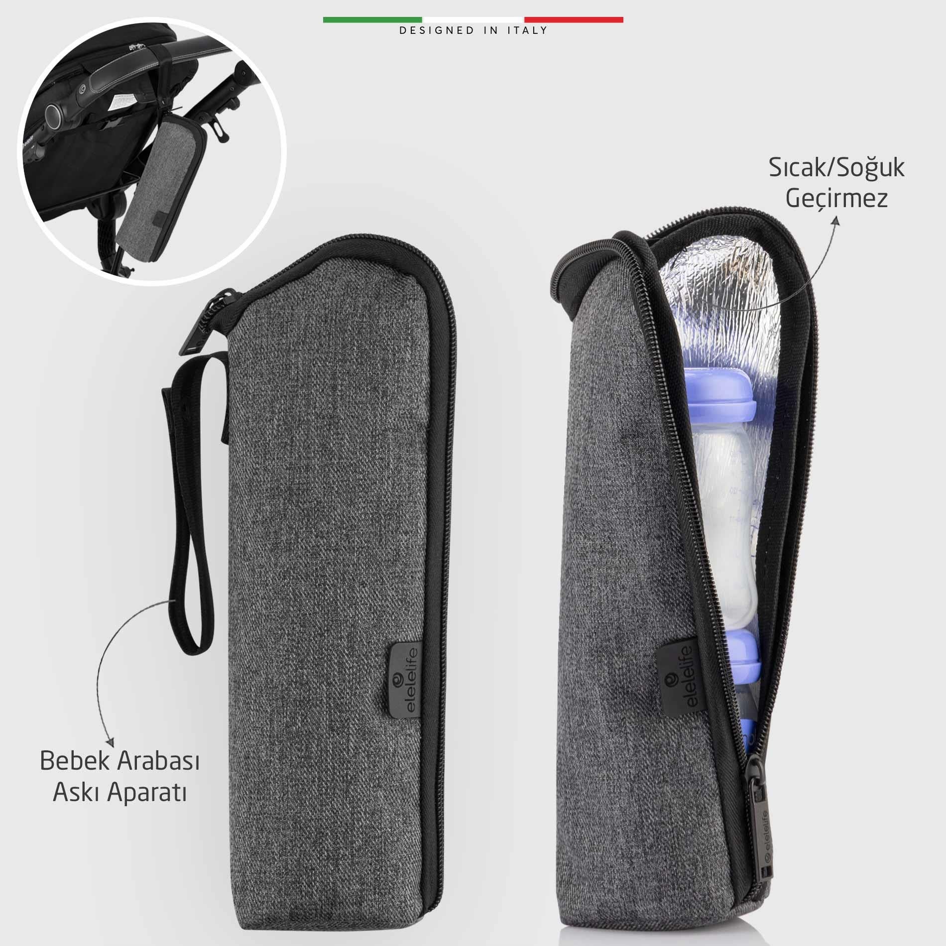 EleleLife Venice 3in1 Anne Bebek Bakım Çantası Siyah-Gri