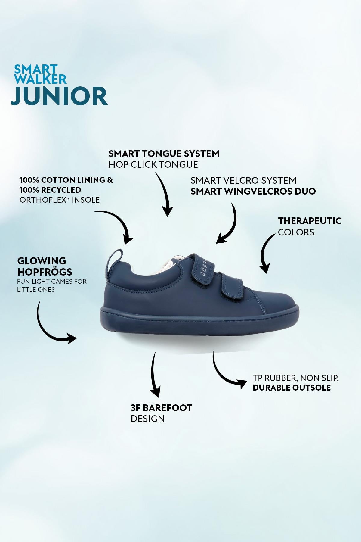 Smart Walker Junior Süper Mat Lacivert Barefoot Çocuk Ayakkabı