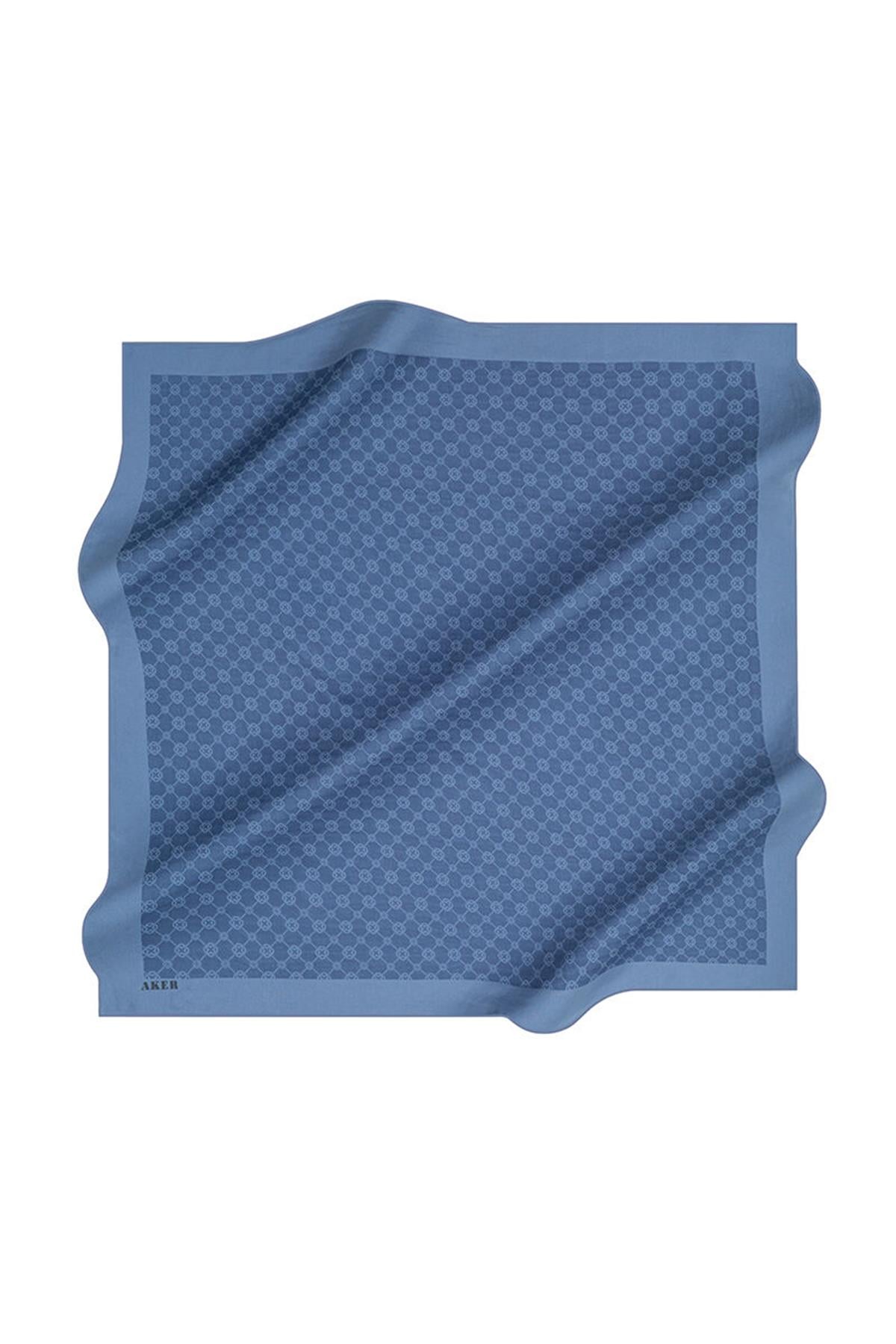 Aker Elegance Monogram Eşarp - İndigo 922