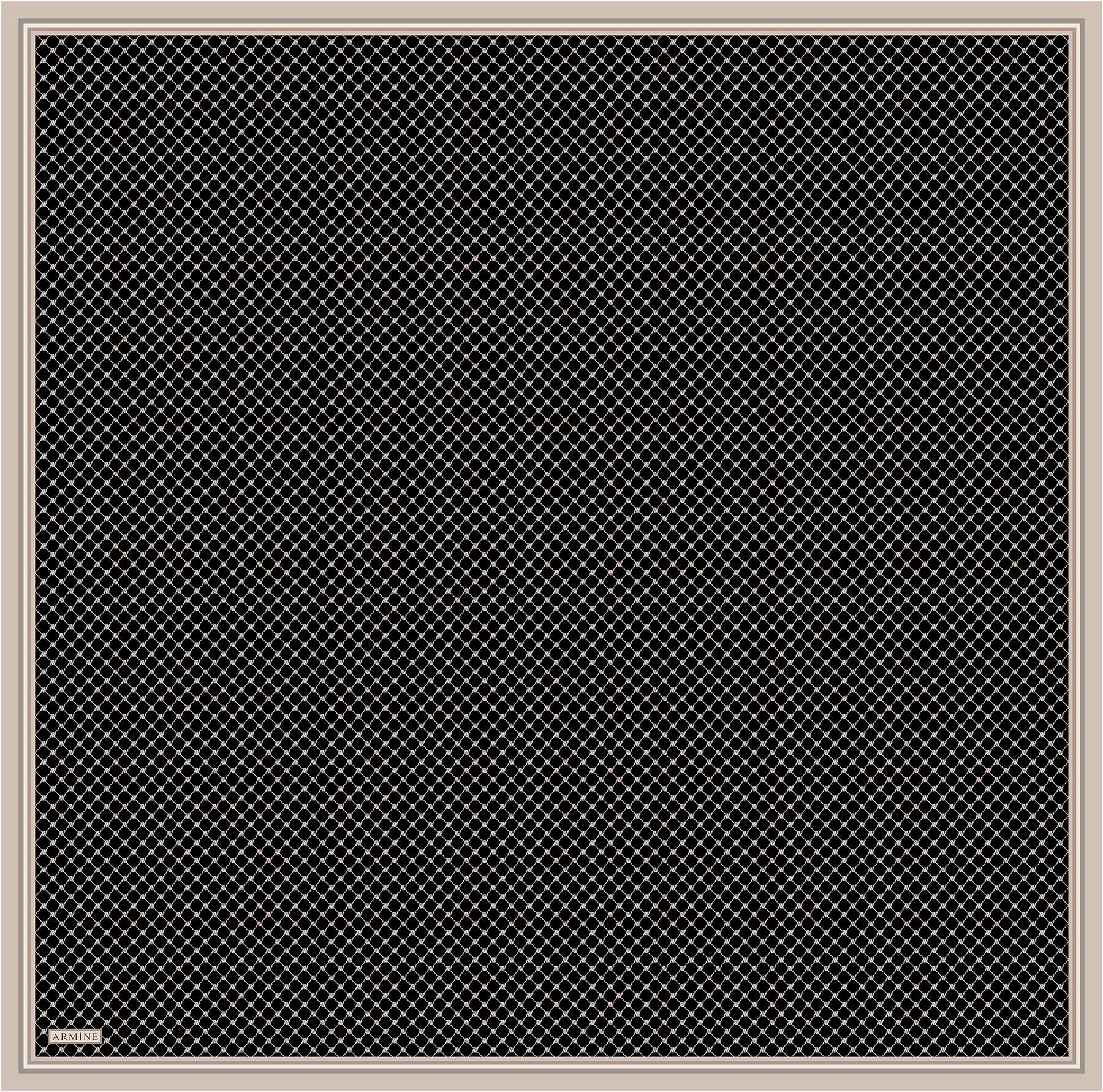 Armine İpek Eşarp 2025 Yaz - 9345-07 Siyah Vizon Twill