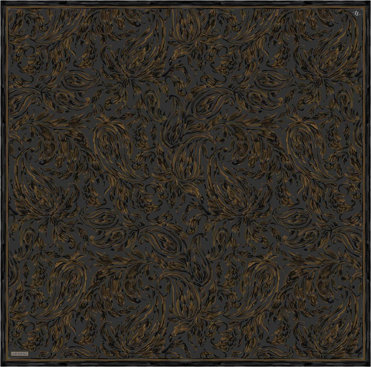 Armine İpek Eşarp 2026 Kış - 9431-83 Füme Hardal Twill