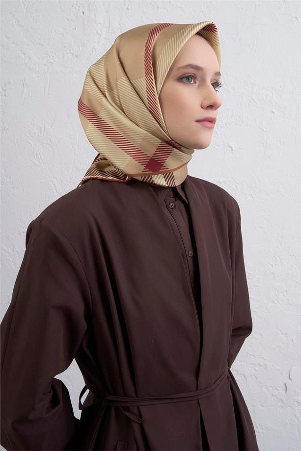 Armine İpek Eşarp Nostalji - 9418-05 Bej Twill