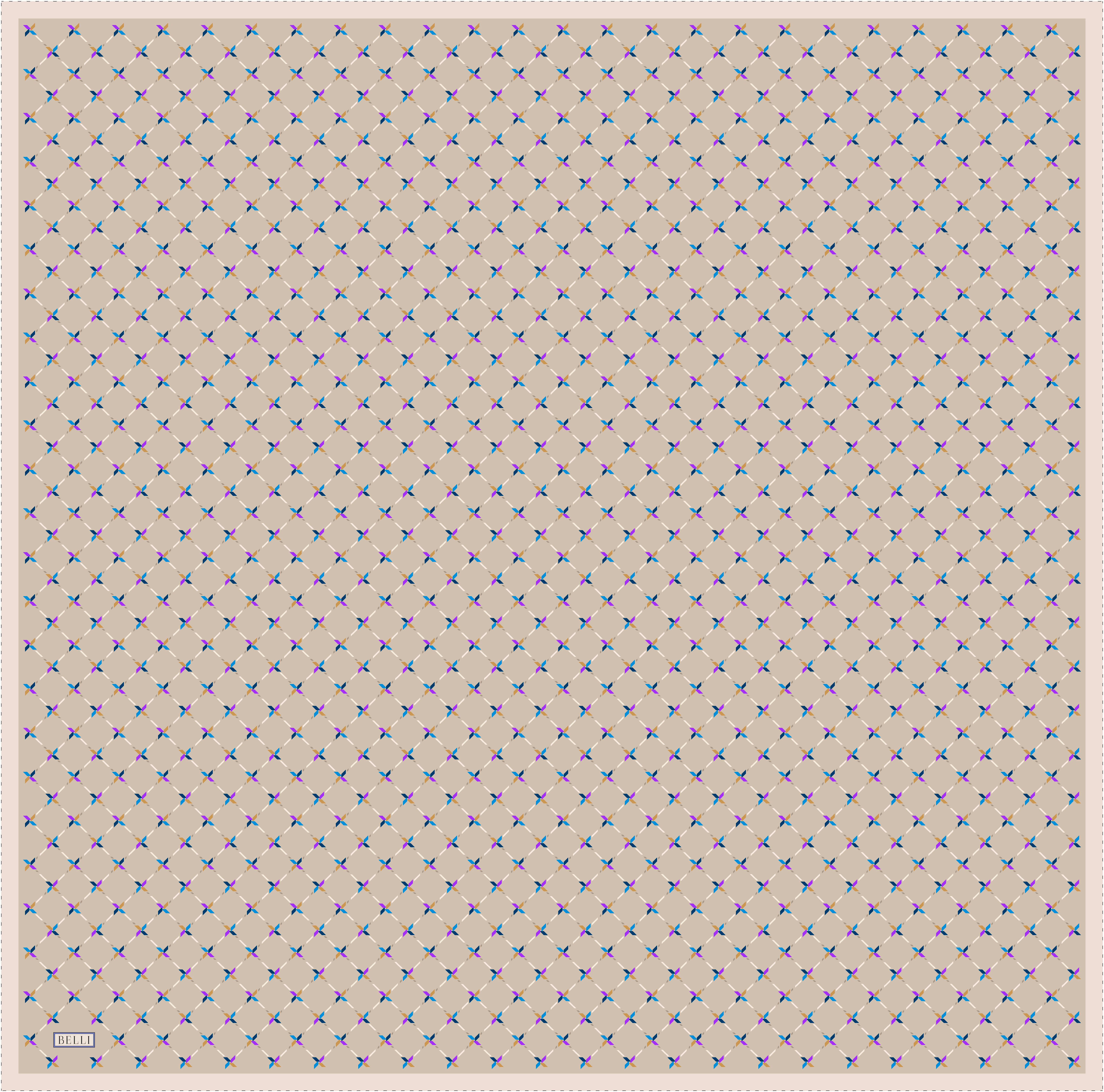 Belli Twill İpek Eşarp - 4048-35 Bej