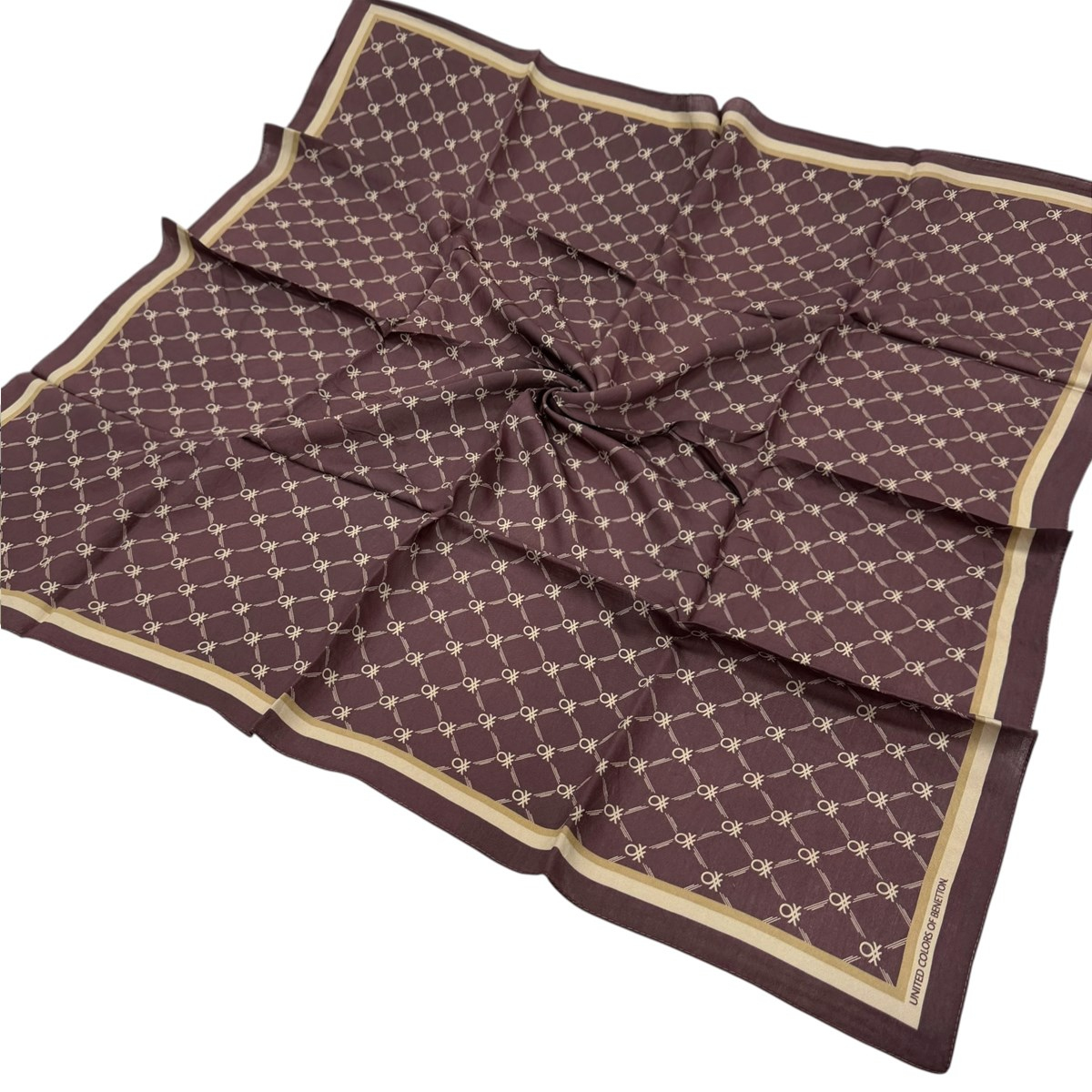 Benetton Desenli Siena Eşarp - 1040 - Mürdüm