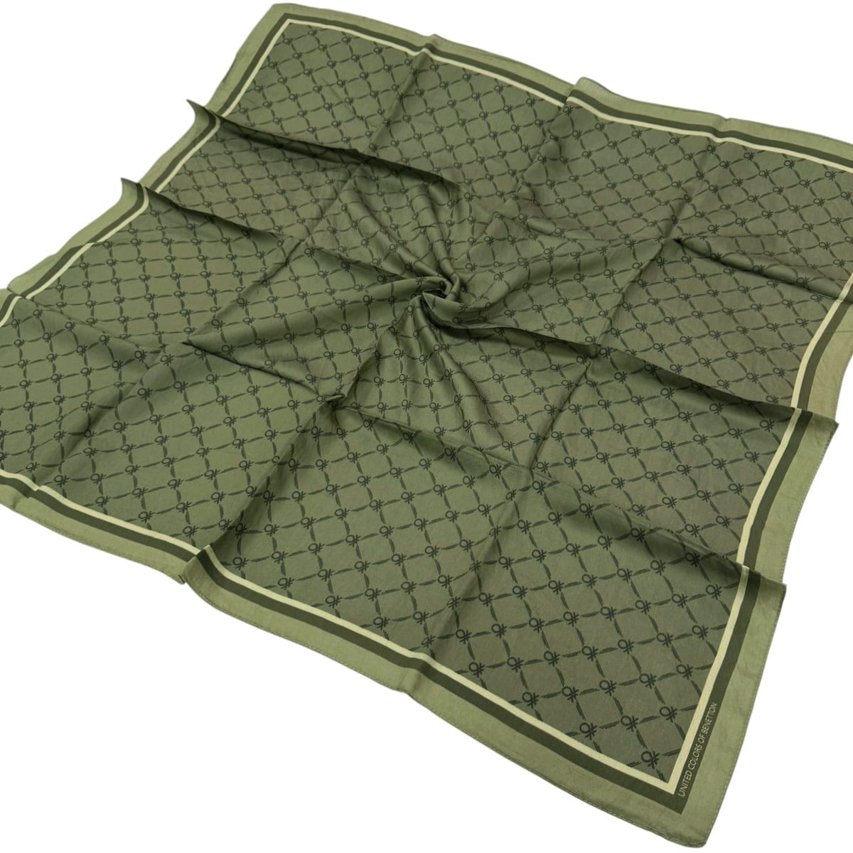Benetton Desenli Siena Eşarp - 1040 - Zeytin