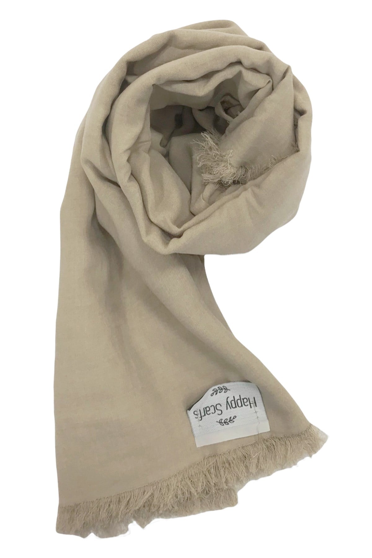 Happy Scarfs Kraş Pamuk Şal - Kum Beji