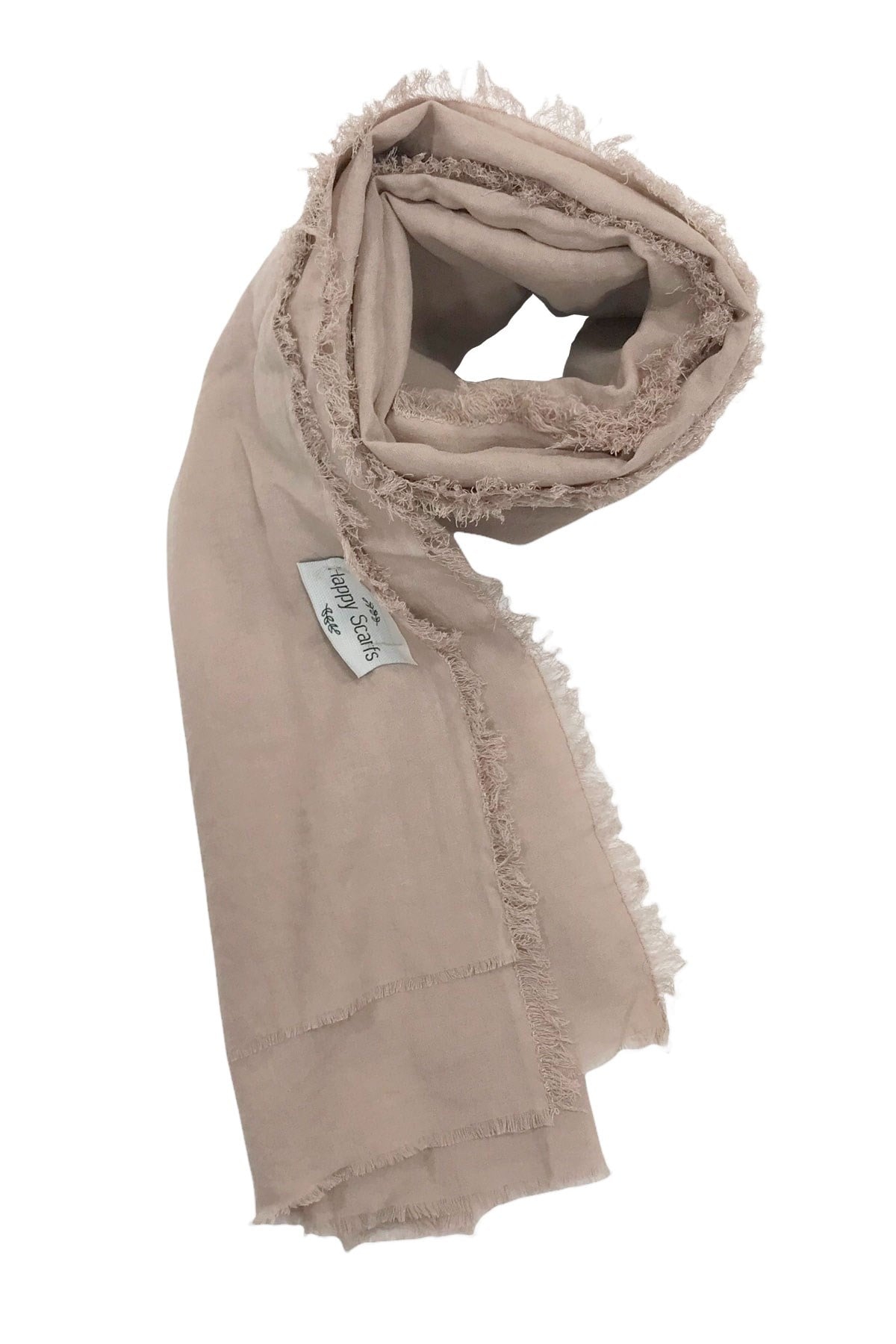 Happy Scarfs Kraş Pamuk Şal - Soft Bej