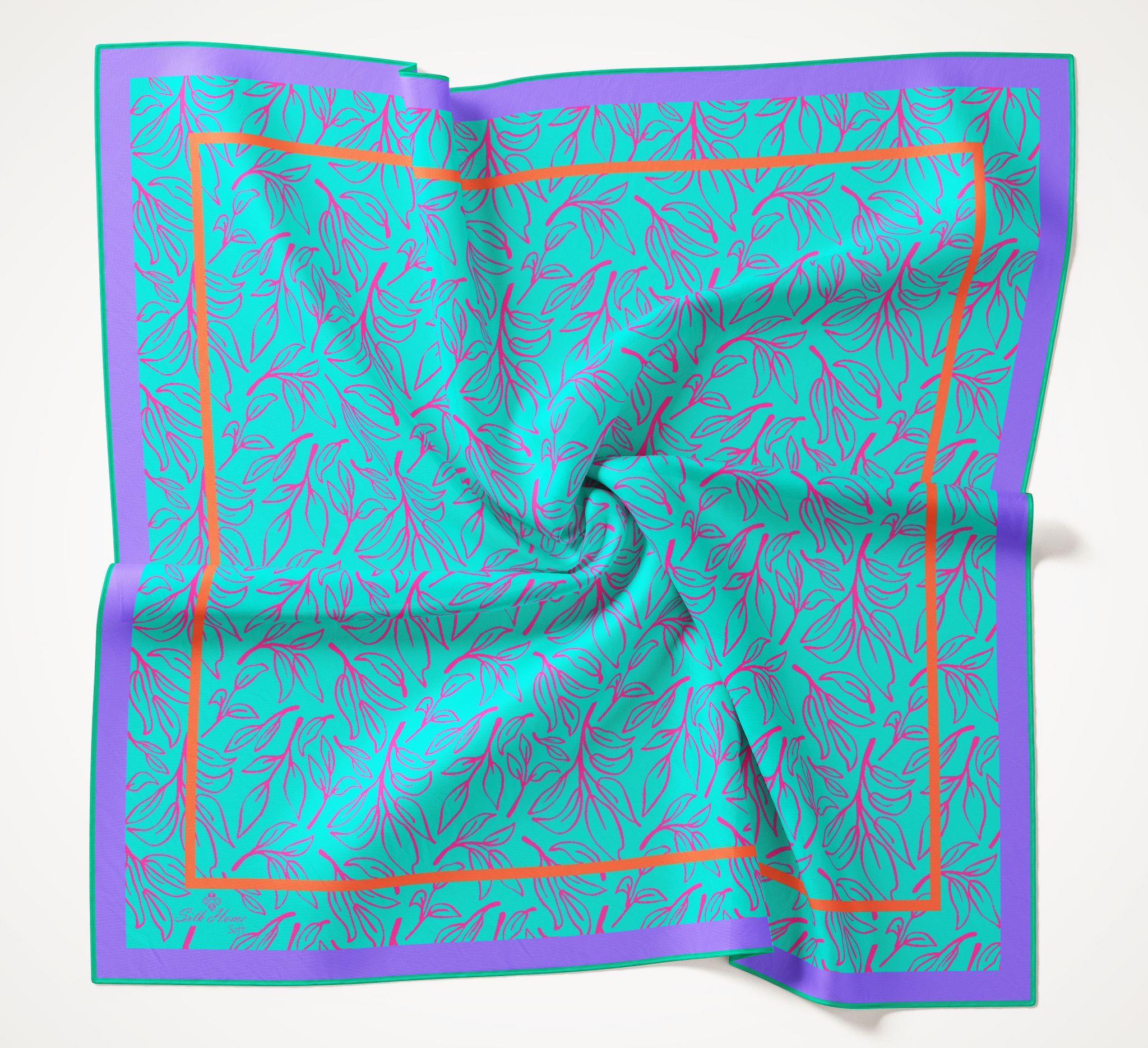 Silk Home Desenli Soft Eşarp - 1021 - Turkuaz Lila