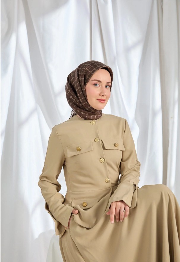 Silk Home Twill İpek Eşarp - 11539-10 Kahverengi
