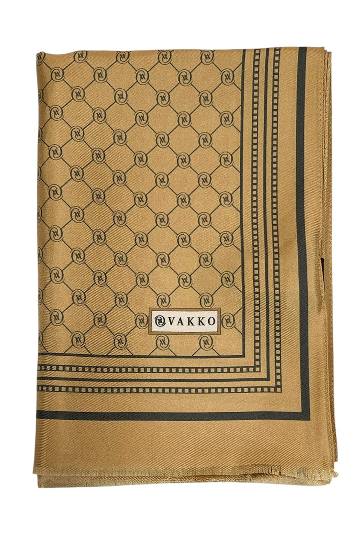 Vakko Twill İpek Şal - Özel Seri - Camel