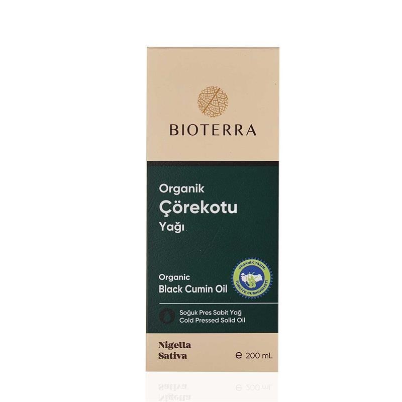 Bioterra Organik Çörekotu Yağı – Soğuk Pres, Katkısız Nigella Sativa 200 ml | Organic Black Cumin Oil