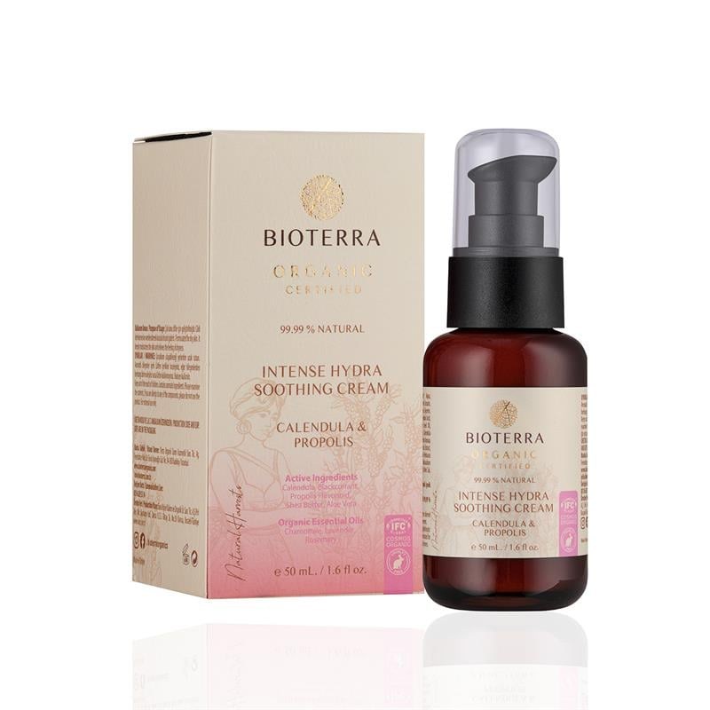 Bioterra Organik İntense Hydra Soothing Cream Yoğun Nemlendirici Yatıştırıcı (Propolis Aynısafa) Krem 50 ml