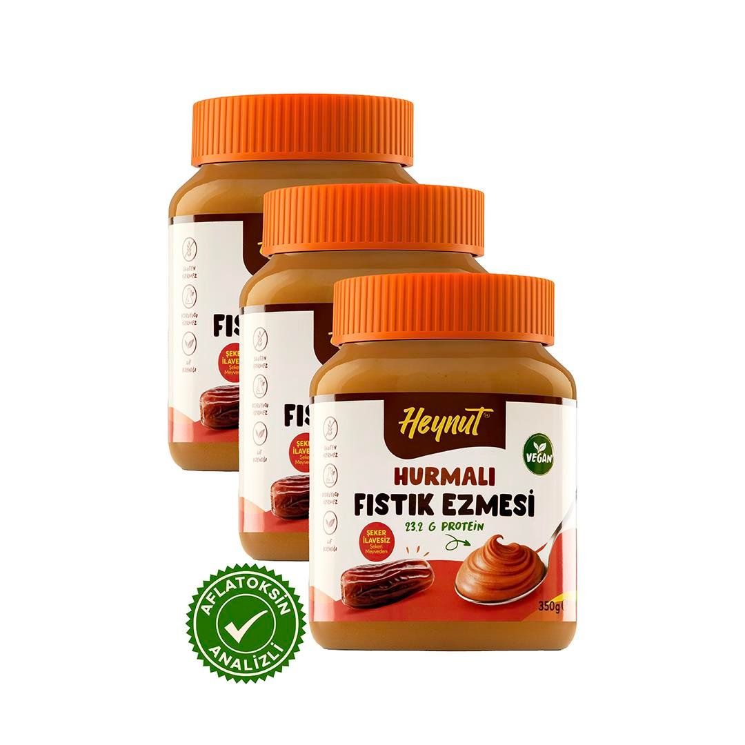 Hurmalı Fıstık Ezmesi (Hurma ile Tatlandırılmış) 350g 3 x Adet