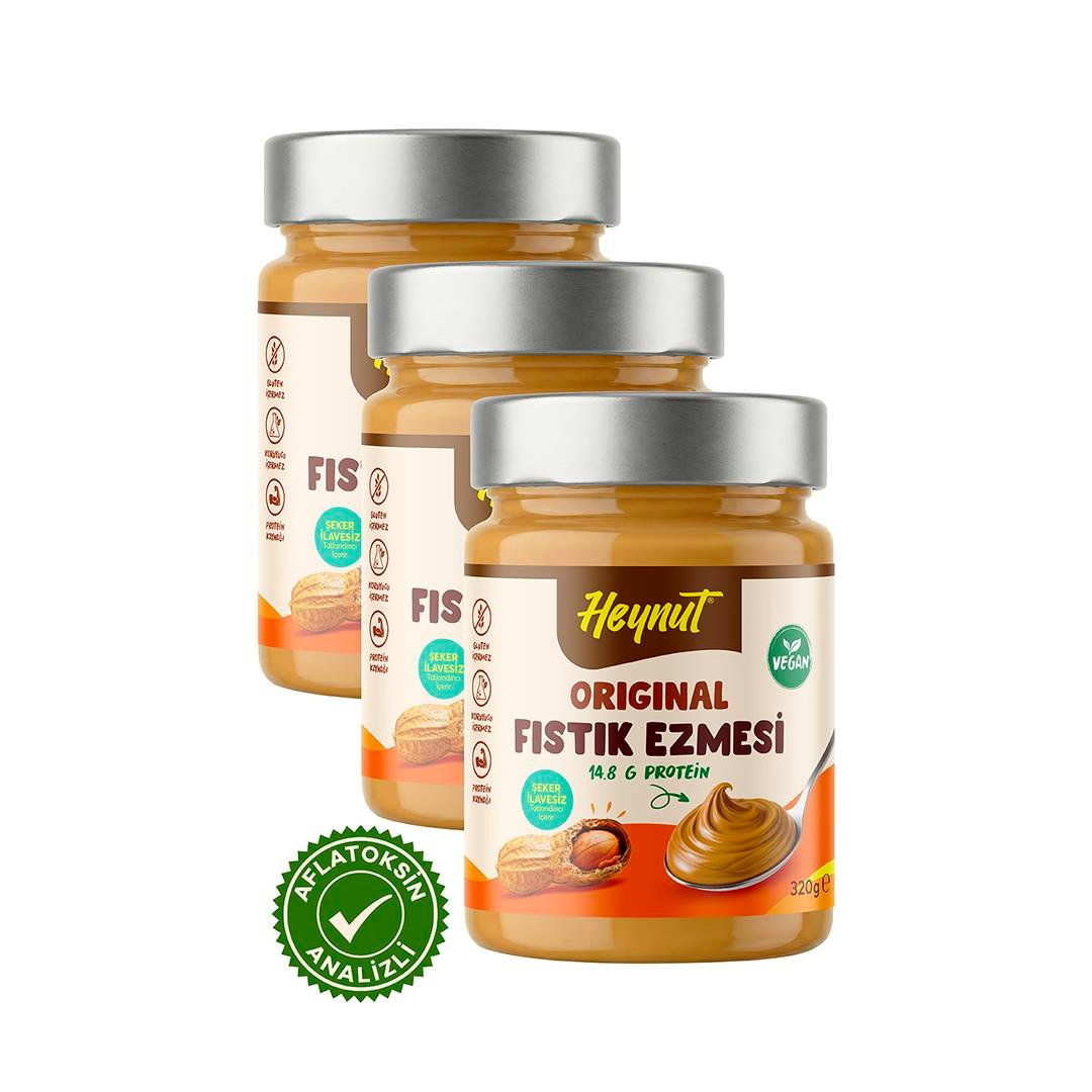 Original Fıstık Ezmesi 320g x 3 Adet (Tatlandırıcı İçerir)