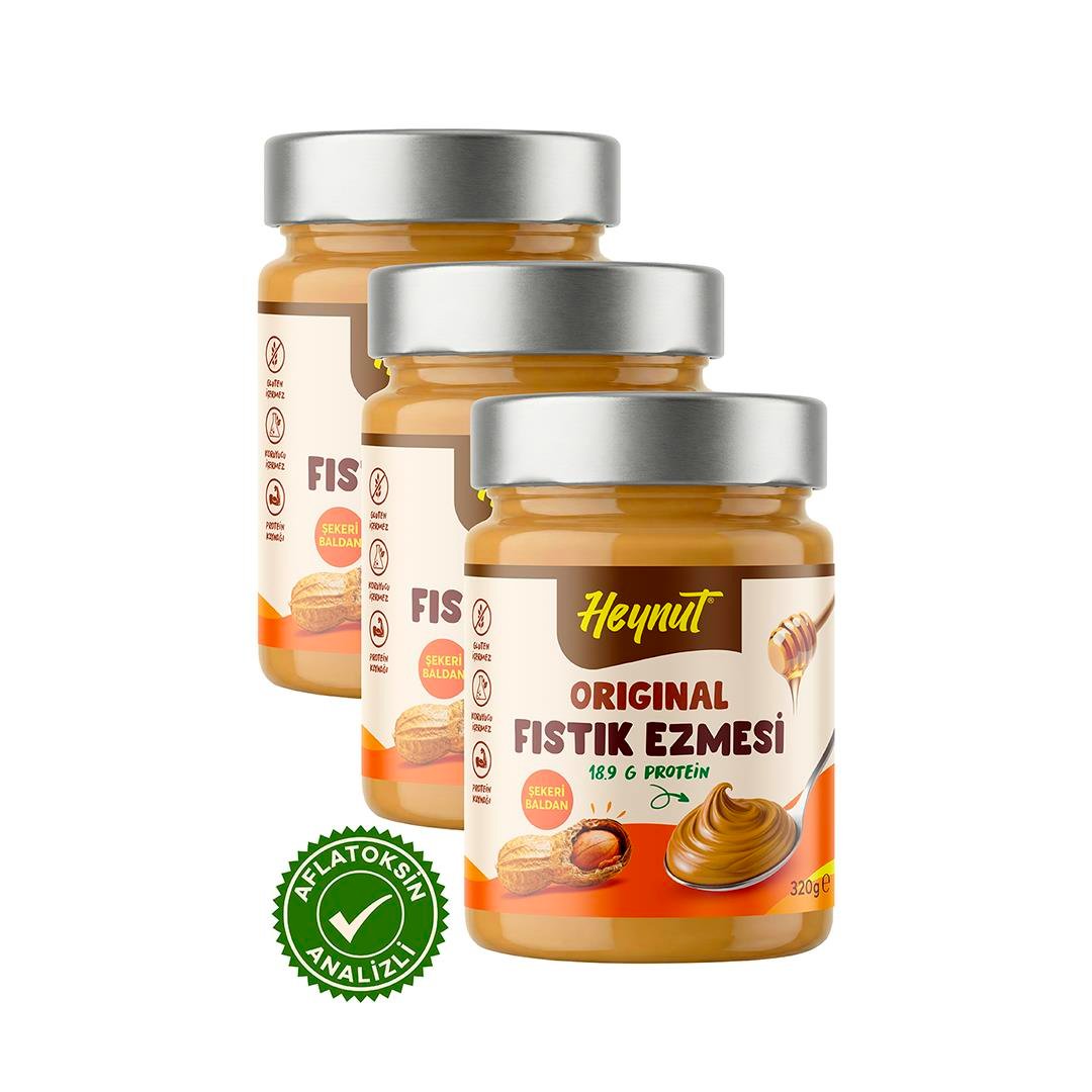 Original Fıstık Ezmesi 320g x 3 Adet (Bal ile Tatlandırılmıştır)