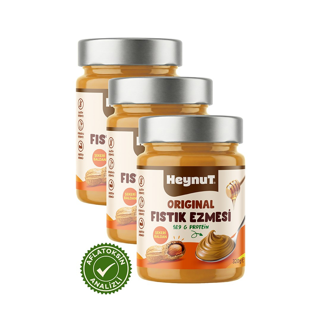 HeynuT Original Ballı Fıstık Ezmesi 320g x 3 Adet