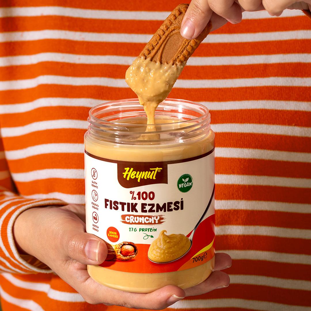 Şeker ilavesiz %100 Fıstık Ezmesi (Parçacıklı Kıvam) 700g