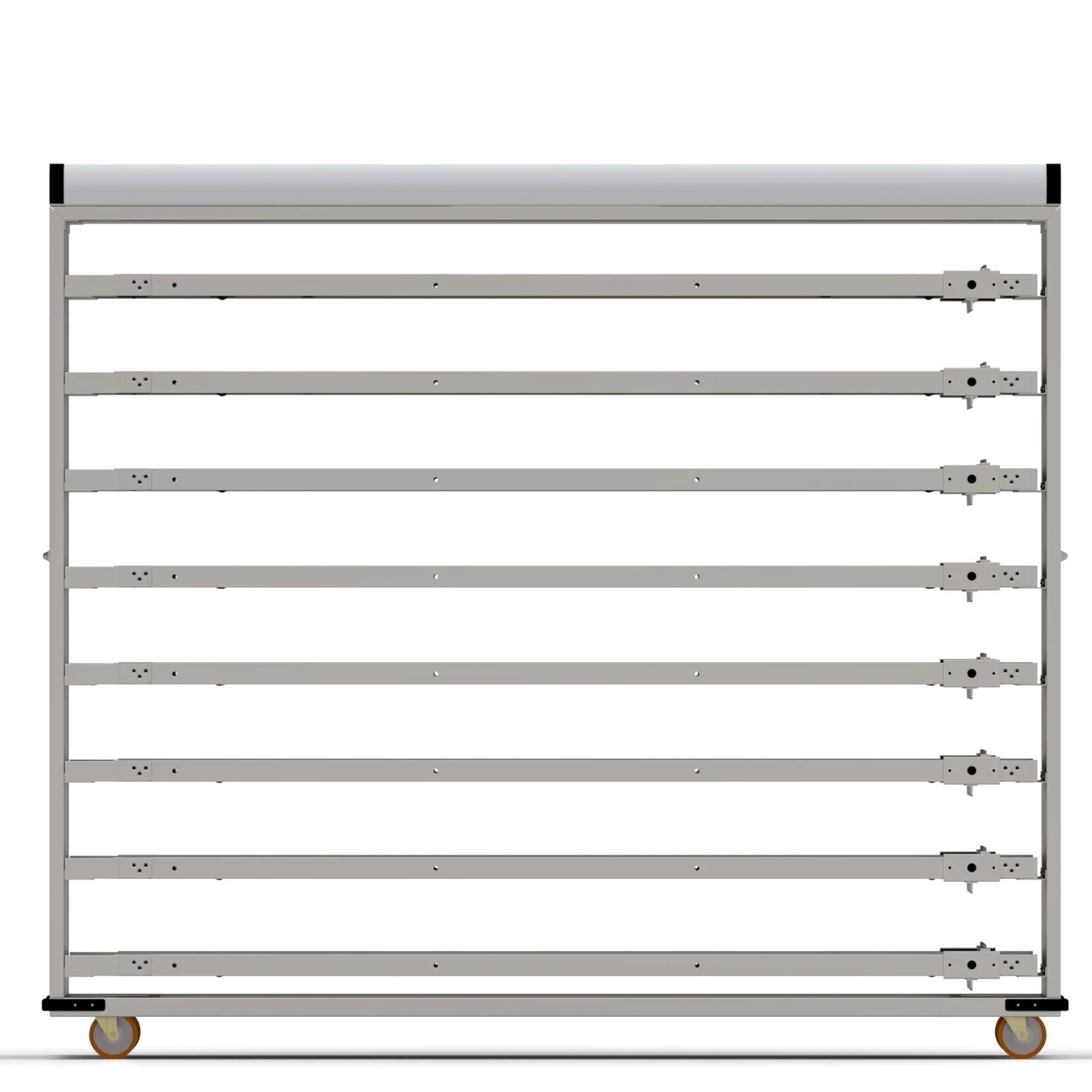 58x200 cm Kapalı Pasa Arabası (İnoks) 8 Raflı
