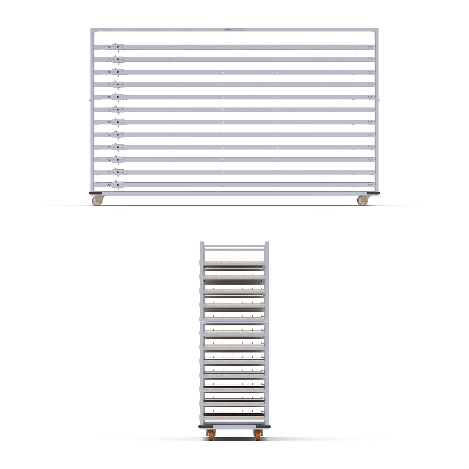 58x280 cm Oven Loader Trolley with 12 Shelves