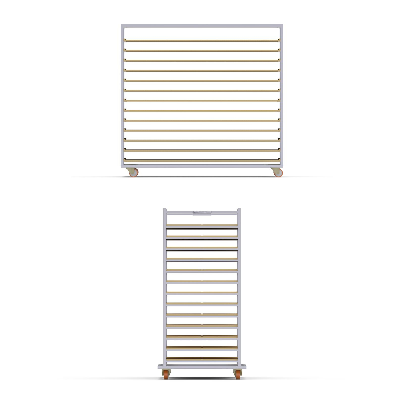 80x150 cm Moulds Trolley with 13 Shelves for Wooden