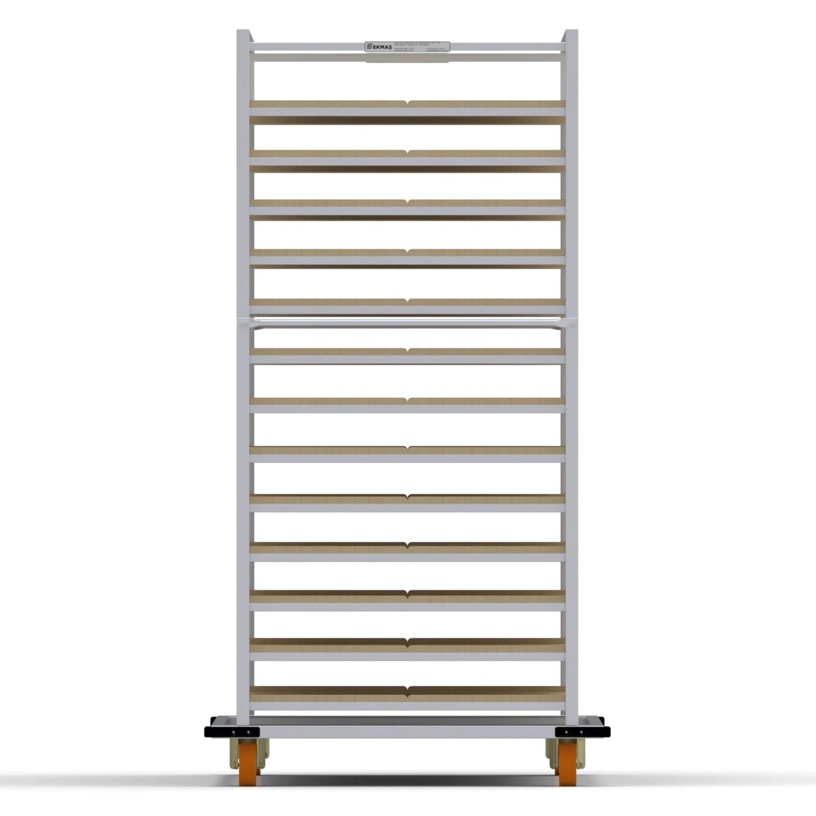 80x180 cm Tahta Pasa Arabası 13 Raflı