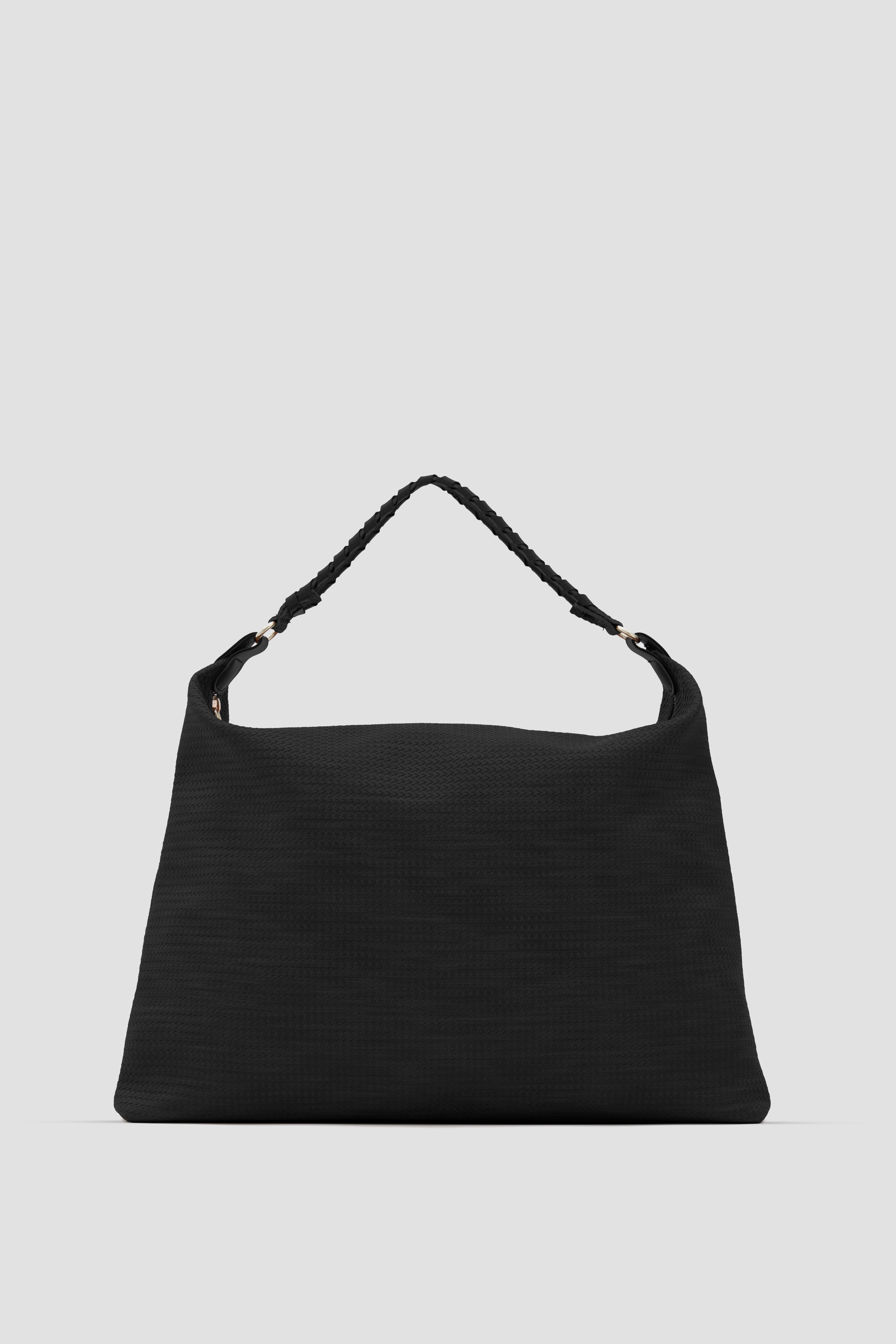 Polly Örgülü Salaş Omuz Çantası Siyah