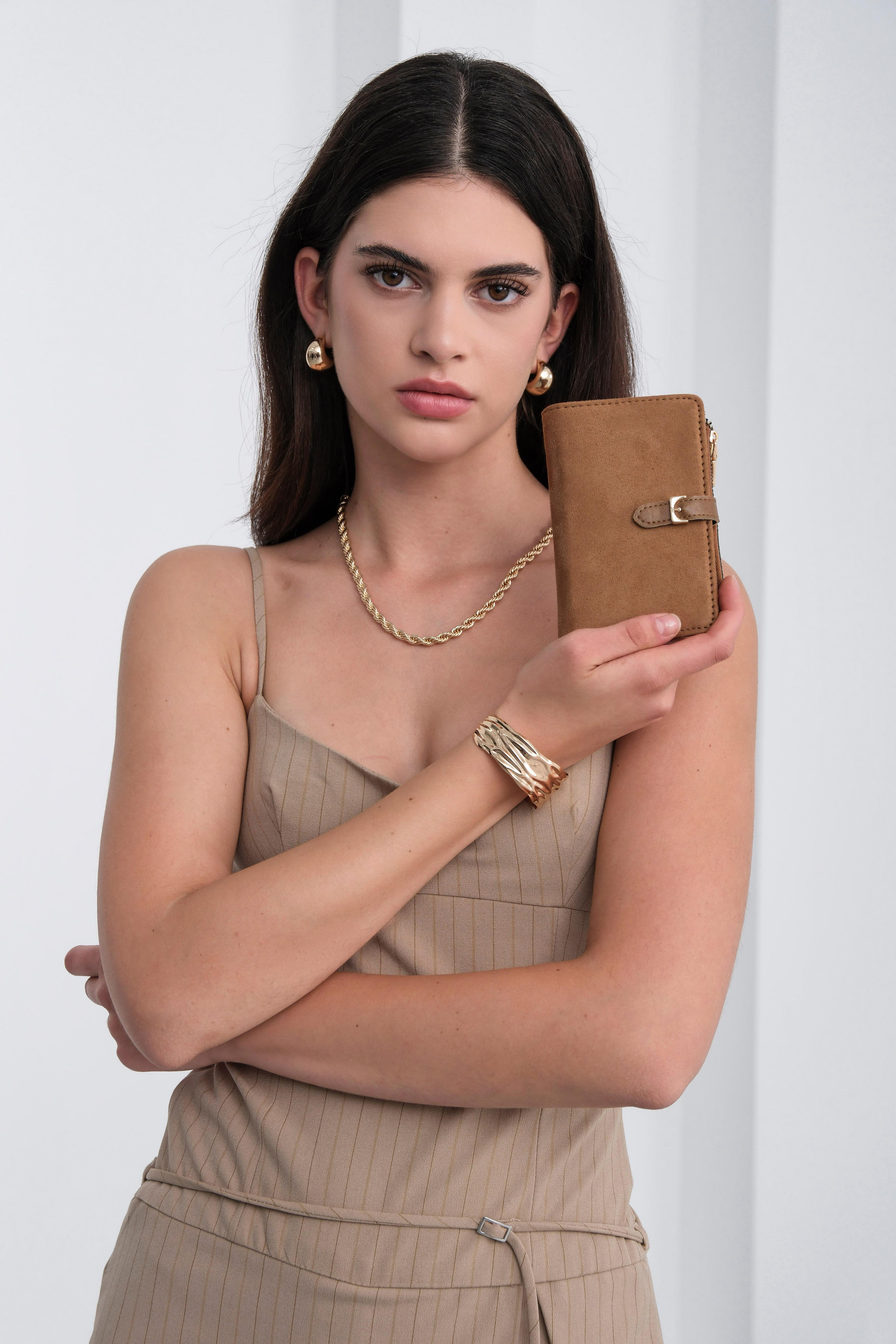 Kemerli Alpha Cüzdan Süet Camel