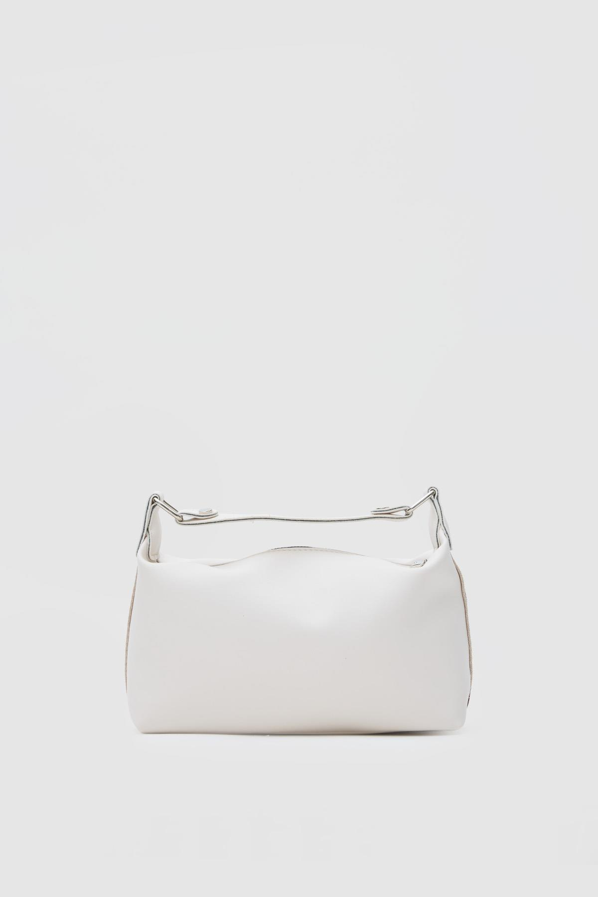 Elu Deri El ve Çapraz Çanta Krem