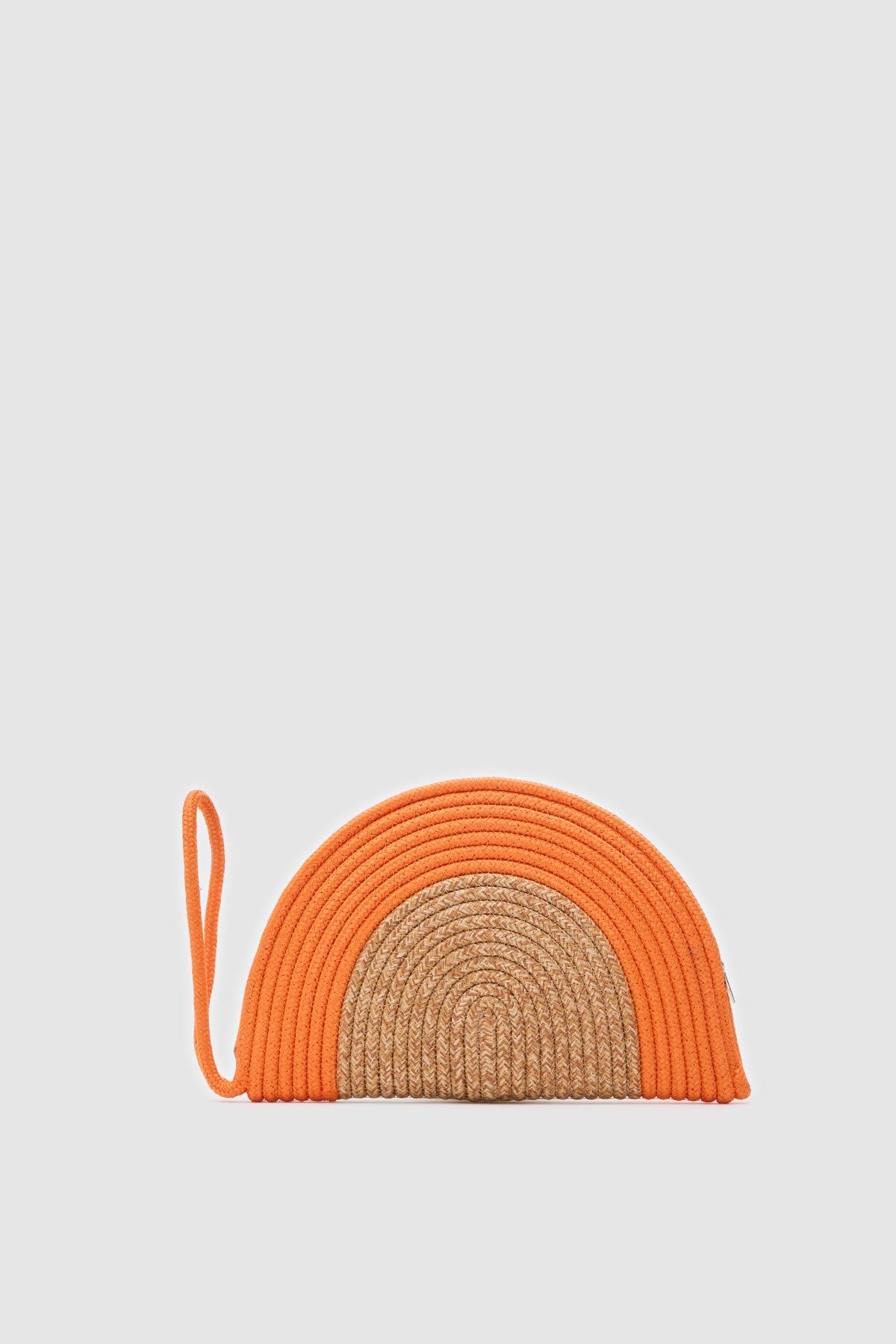 Most Hasır Clutch Çanta Turuncu