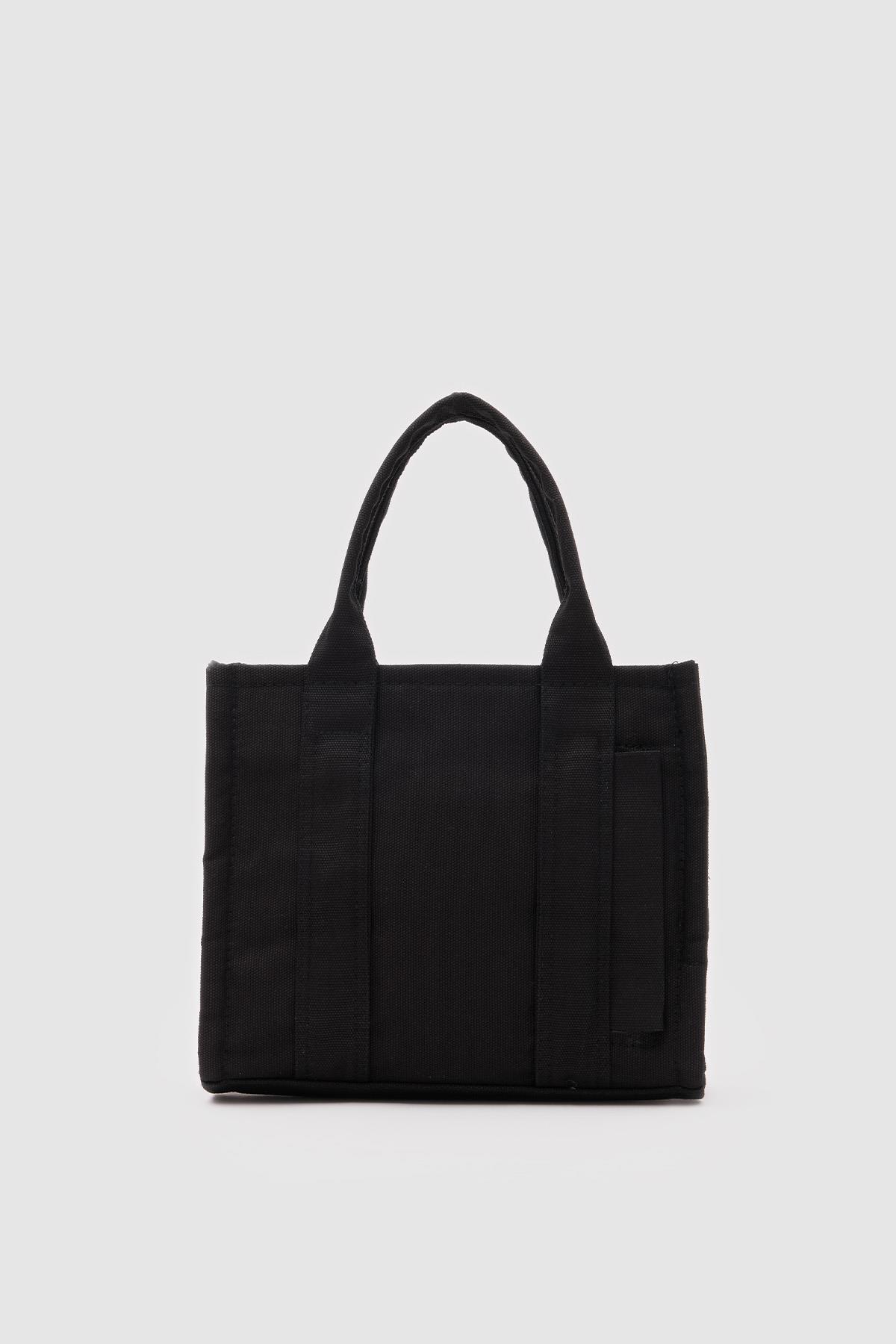 Suni Deri Kadın Tote Bag Miles Kanvas Siyah