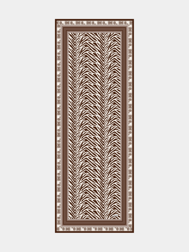 Acı Kahve Zebra Desen İpek Şal