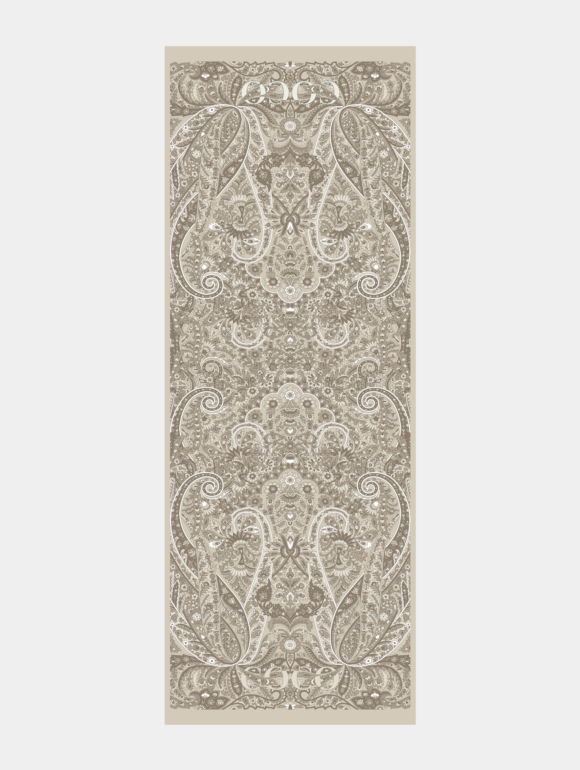 Bej Balamir Desen İpek Şal