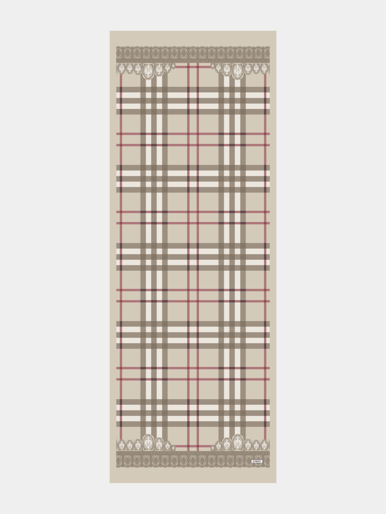 Bej Tartan Desen Modal Şal Tercihi