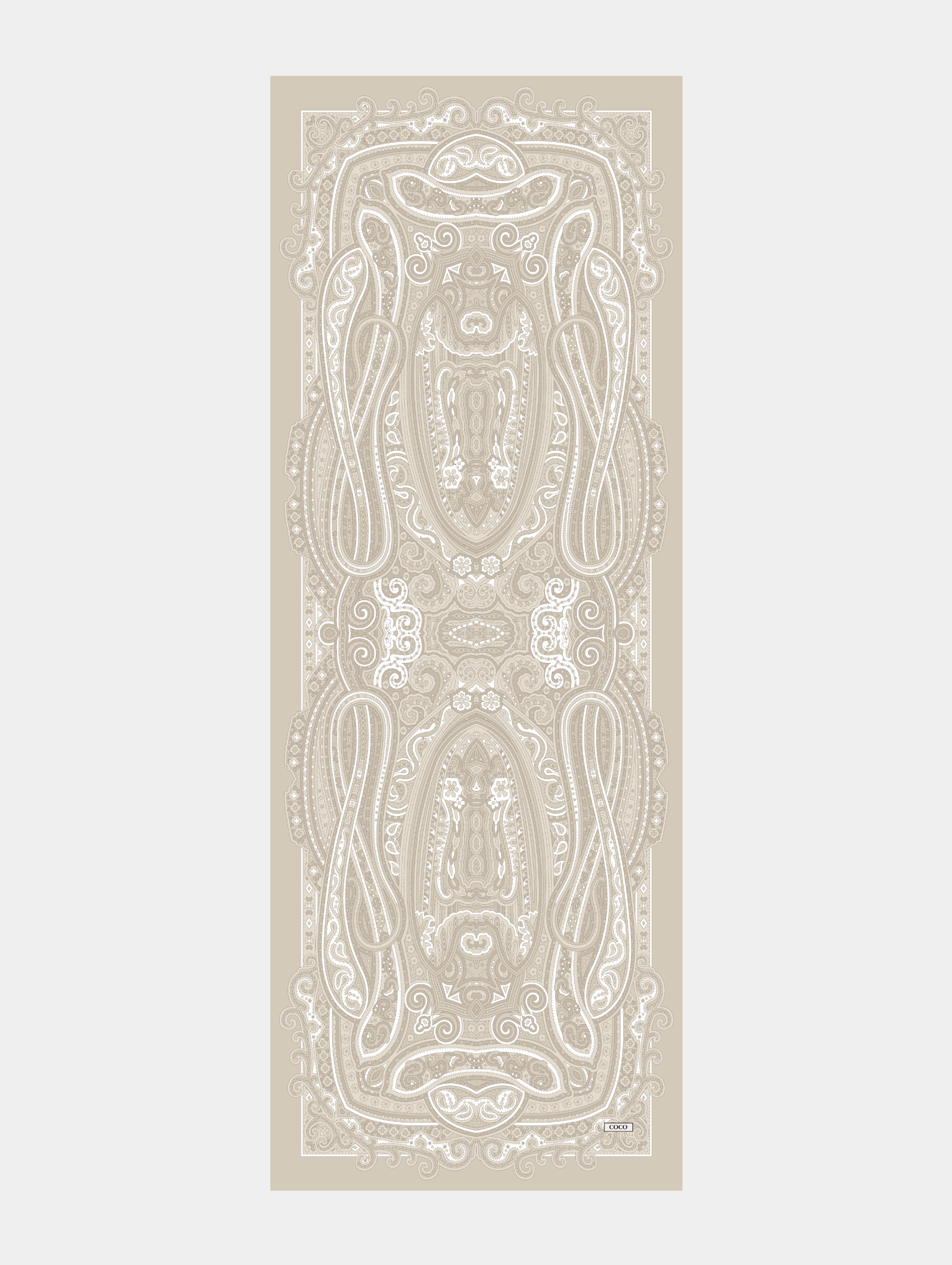 Bej Zeren Desen İpek Şal