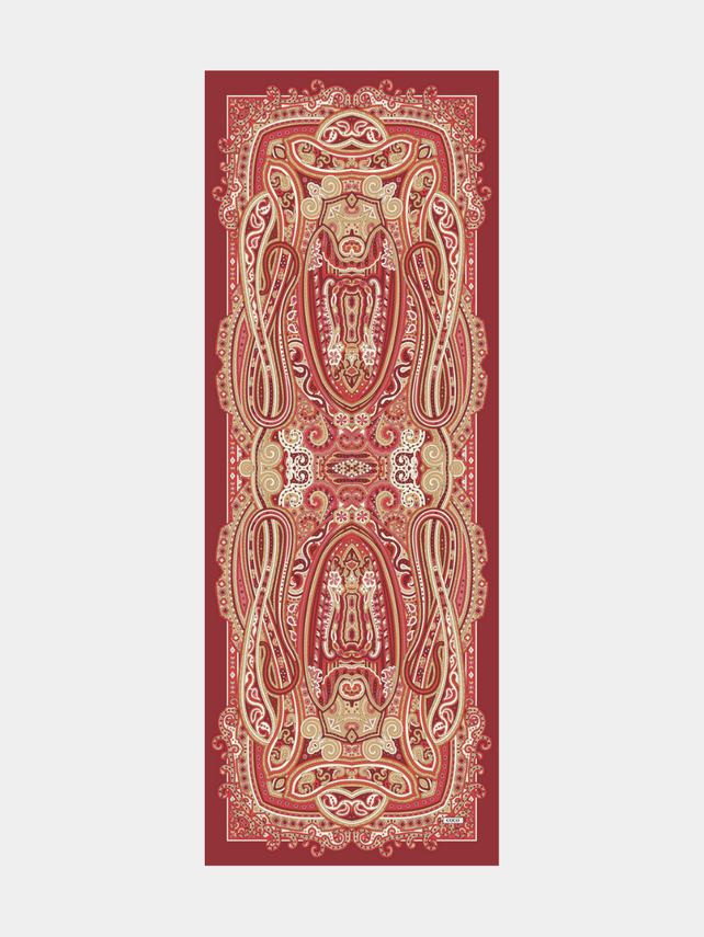 Bordo Zeren Desen İpek Şal