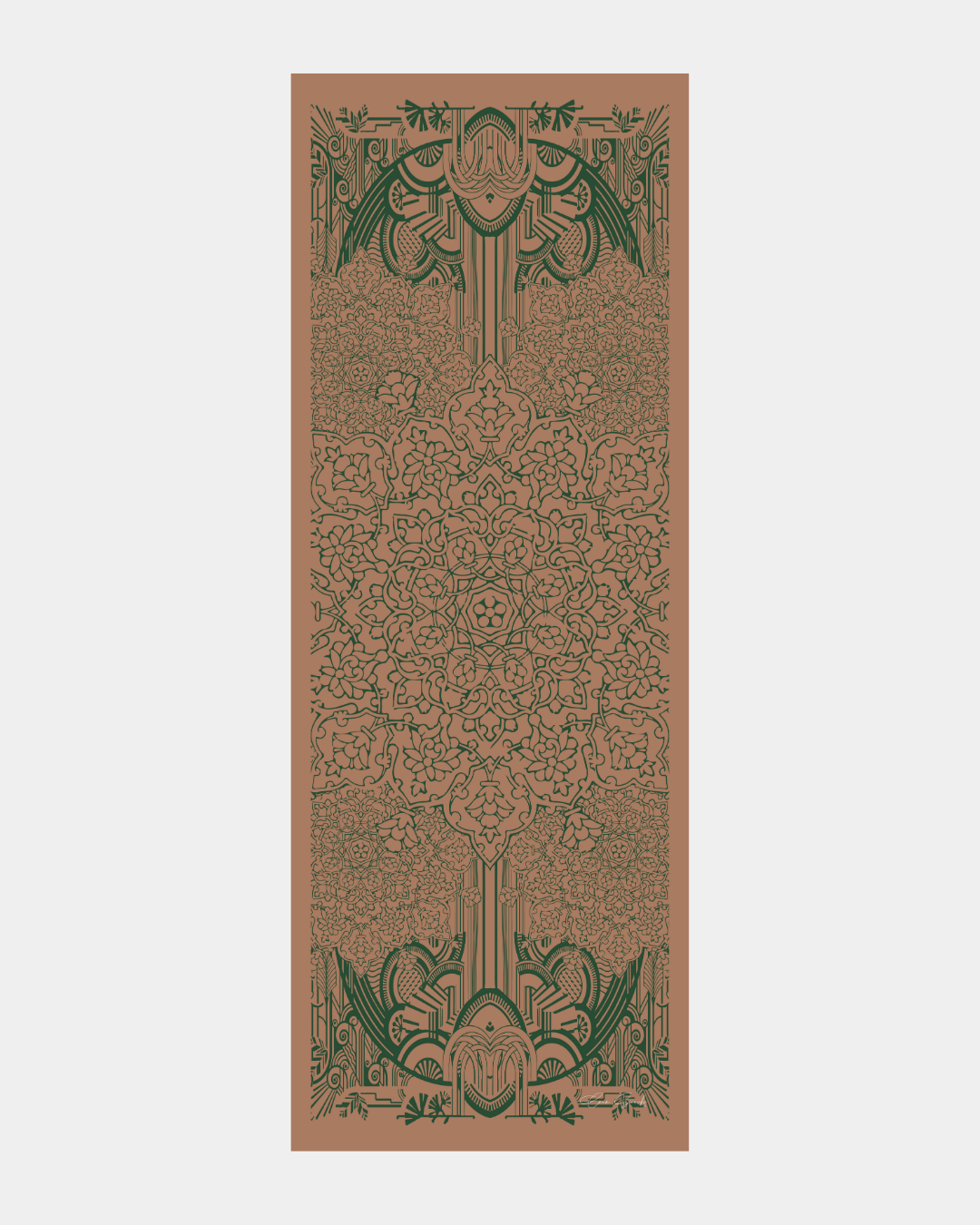 Bronz Şafak & Orman Yeşili Harem Rüyası Desen Şal