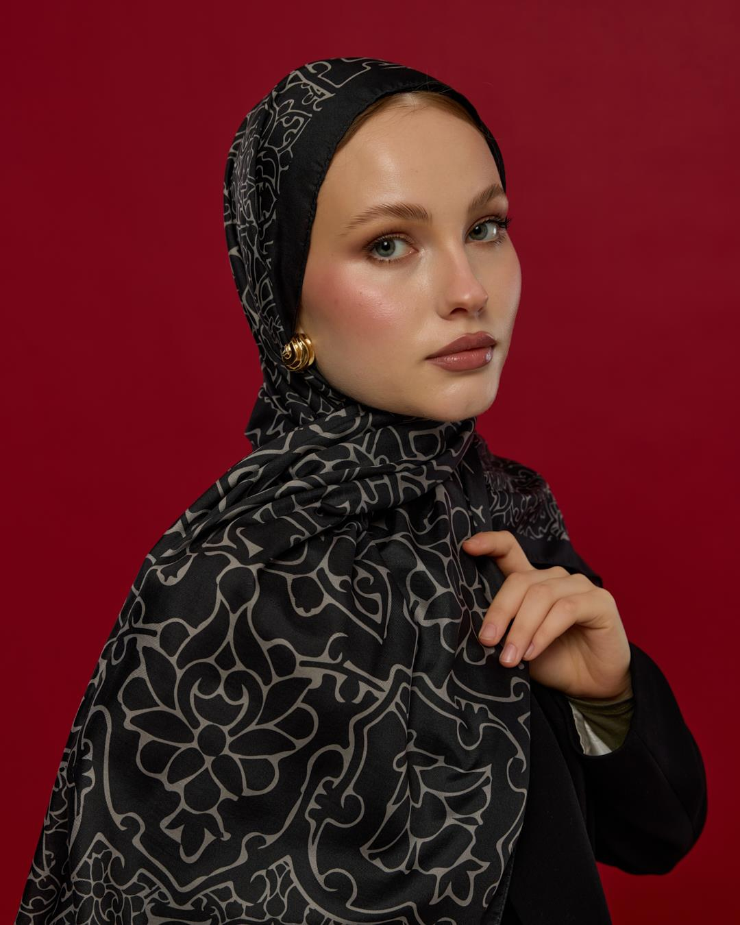 Gece & Krem Harem Rüyası Desen Şal