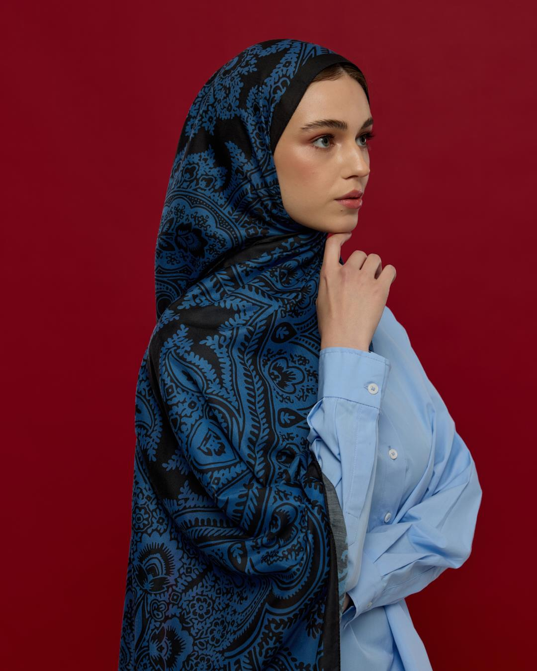 Gece & Mavi Sultani Desen Şal