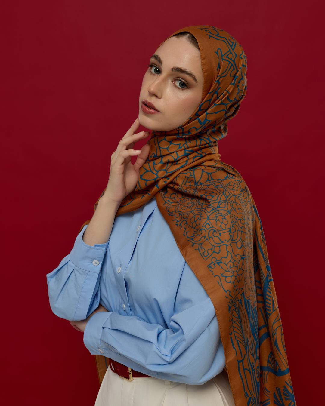 Hardal Zerafeti & Safir Harem Rüyası Desen Şal